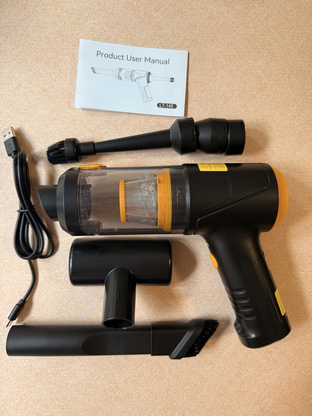 Handheld Vacuum Cleaner 21000Pa Suction with Brushless Motor, 4-in-1 Portable Mini Car Vacuum with 2 Suction Modes, Cordless Vacuum with LED Light, Type-C Charge for Car, Office Desk, Keyboards customer photo 1