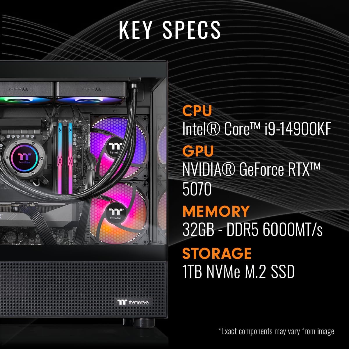Thermaltake LCGS View i570-170 Gaming Desktop (Intel Core i9-14900KF, ToughRam 32GB DDR5 6000MT/s RGB Memory, NVIDIA GeForce RTX 5070, 1TB NVMe M.2, WiFi, Windows 11) customer photo 2