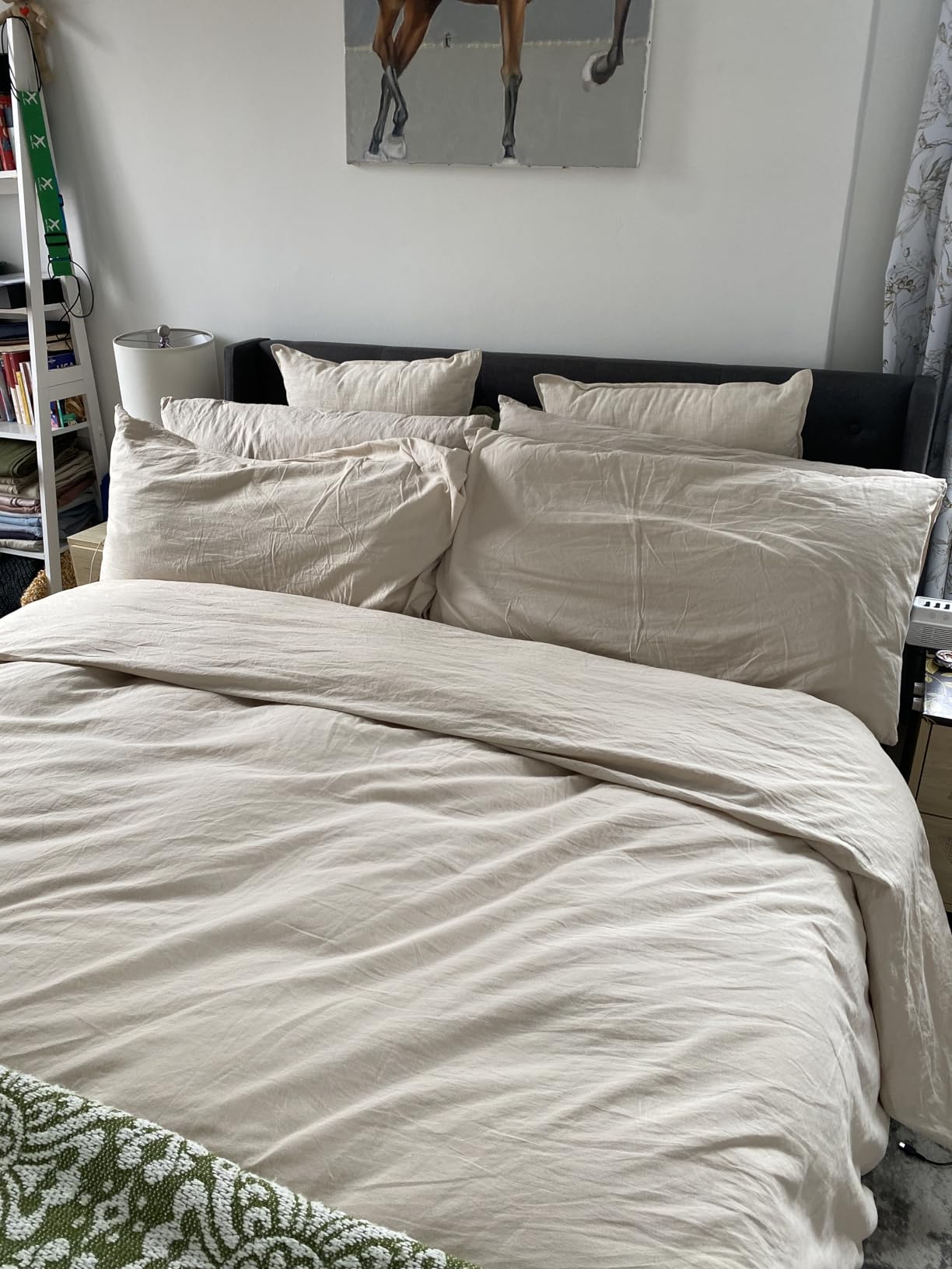 LBRO2M 100% France Linen Duvet Cover Set King Size 3 Pcs Natural Flax Comforter Cover with Zipper Closure 2 Pillowcase Breathable Duvet Cover (Linen King) customer photo 2