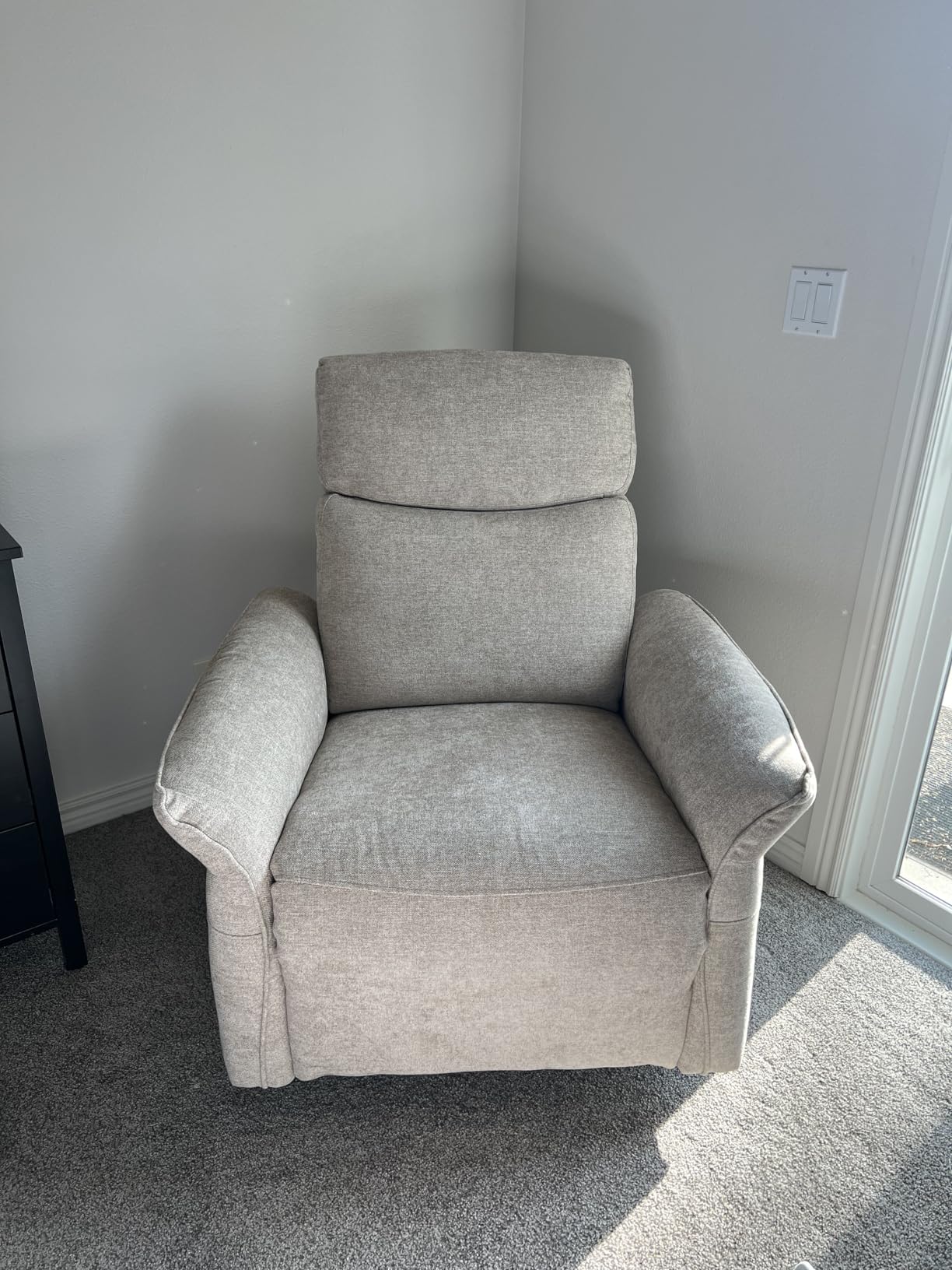 CHITA Genuine Leather Power Recliner Chair, Electric Triple-Motor Swivel Glider Nursery Rocking Chair with Adjustable Power Headrest and Lumbar Support, GREENGARD Gold Certified, Saddle Brown customer photo 2