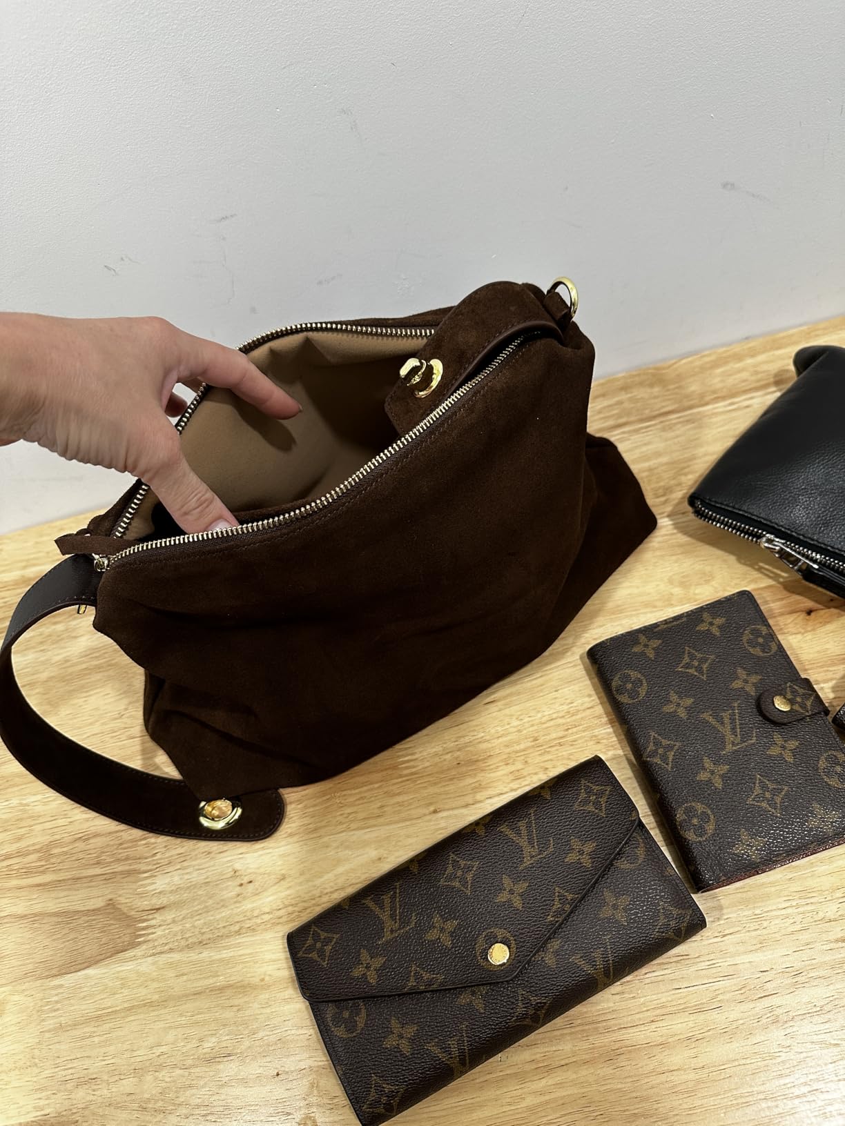Genuine Suede Leather Hobo Bags for Women Tote Handbags Suede Crossbody Purses and Slouchy Shoulder Bags customer photo 1