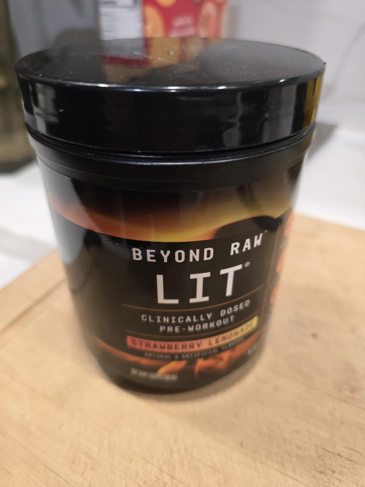 BEYOND RAW LIT V2 Clinical Strength Pre Workout Powder, Hits Harder, Bigger Pumps, Caffeine, L-Citrulline, Creatine, Strawberry Lemonade, 30 Servings customer photo 1