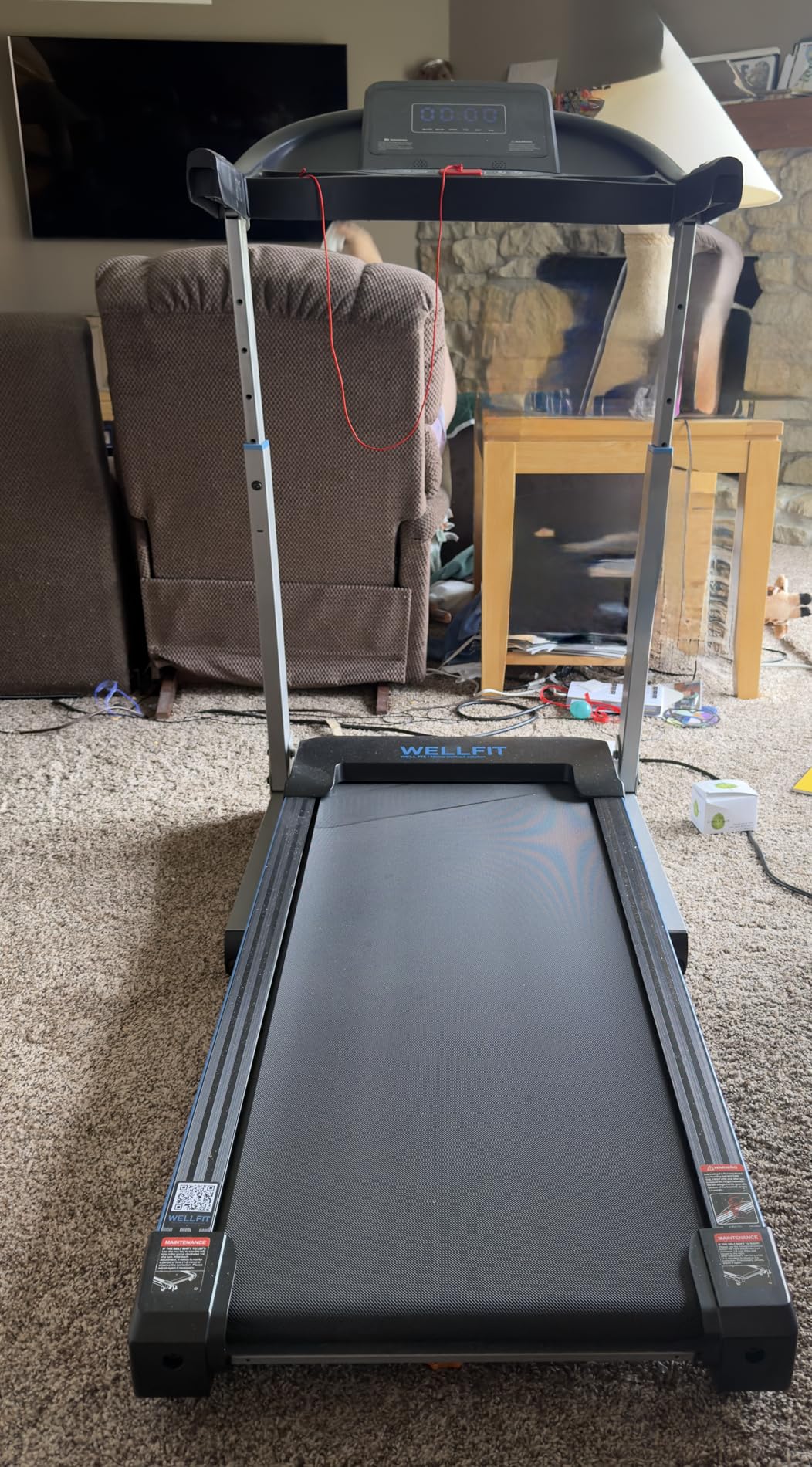 WELLFIT Auto Incline Folding Treadmill - 10% Incline Desk Walking Pad Treadmill with Handlebar, 400 lbs Heavy-Duty Capacity, Space-Saving Quiet Under-Desk Design for Home Office, Seniors & Fitness customer photo 1