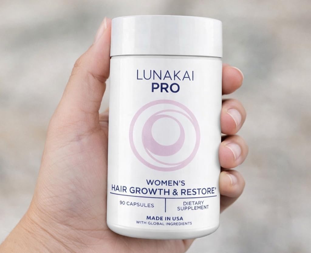 Lunakai PRO USA Made Hair Growth Supplement for Women - Advanced 20 Nutrient with Marine Collagen, Saw Palmetto, Biotin & Keratin - Daily Hair Vitamins for Thicker Strands - 90 Capsules customer photo 1