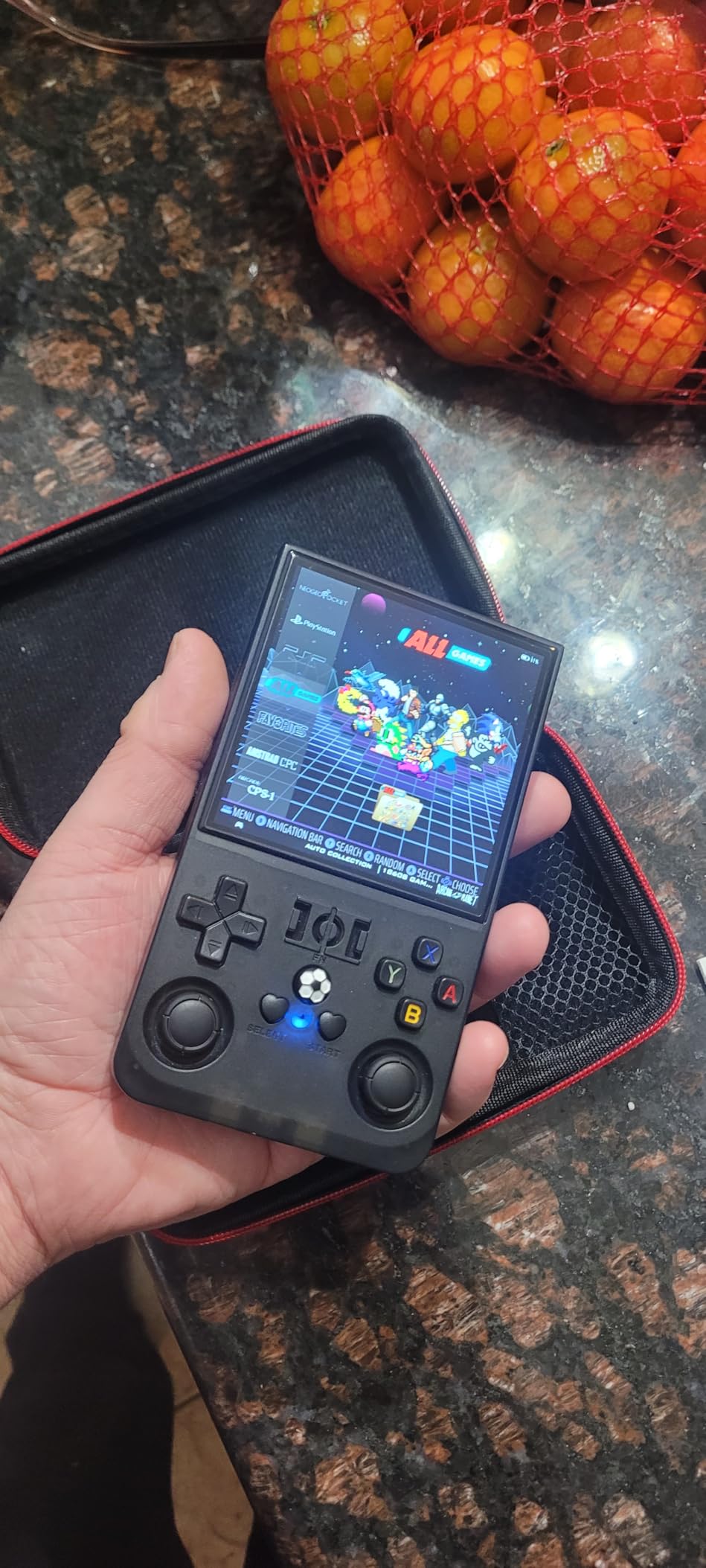 R36MAX Retro Handheld Game Console, 4.0 Inch 720x720 IPS Screen, 64GB Built-in 18,000+ Classic Game, Portable Hand Held Open Source Linux System, 4000mAh Battery Retro Gaming Console (Blue 64GB) customer photo 1