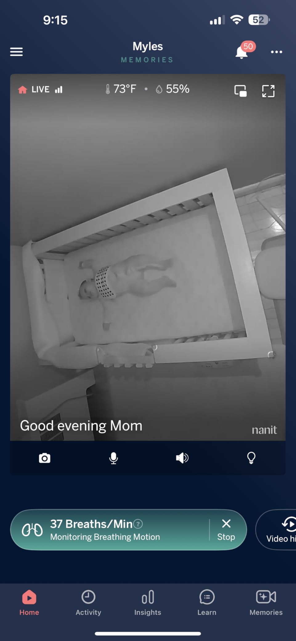 Nanit Nursery Bundle Smart Baby Monitor with Floor Stand - 1080p HD Wi-Fi Camera, Sensor-Free Breathing Monitoring, Sleep Tracking, Two-Way Audio, Night Vision, Motion & Cry Notifications customer photo 2