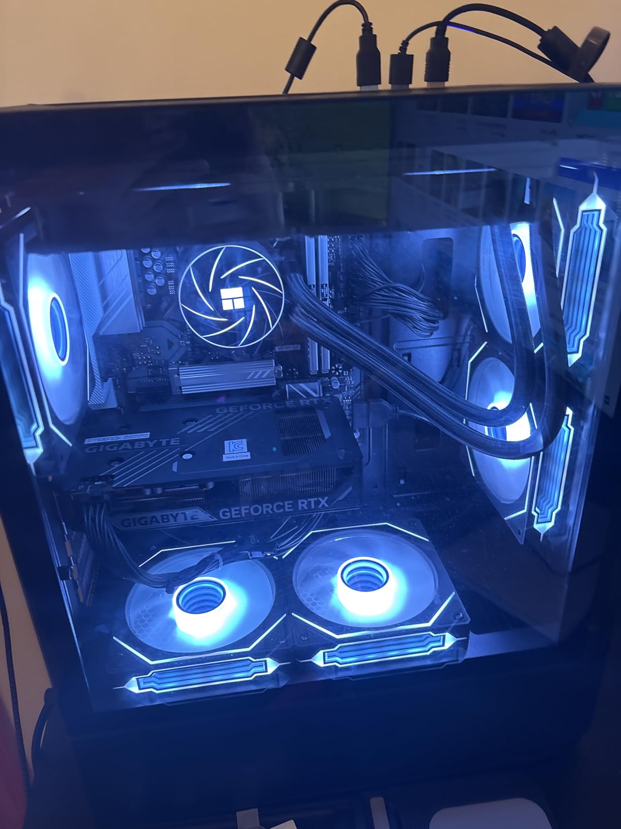 Prebuilt Gaming Desktop PC, AMD Ryzen 5 5500, GeForce RTX 3050 6GB, 16GB DDR4 3200MHz RAM, 1TB NVMe SSD, ARGB Air Cooling, Wi-Fi,Tower Computer for Gaming, Streaming, Editing customer photo 1