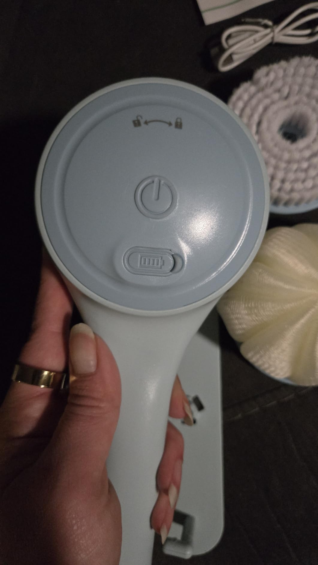 Electric Back Scrubber for Shower - Waterproof Rechargeable Exfoliating Brush for Deep Cleansing, Soft Bristles for Sensitive Skin, Dry/Wet Use for Back, Arms & Legs customer photo 1