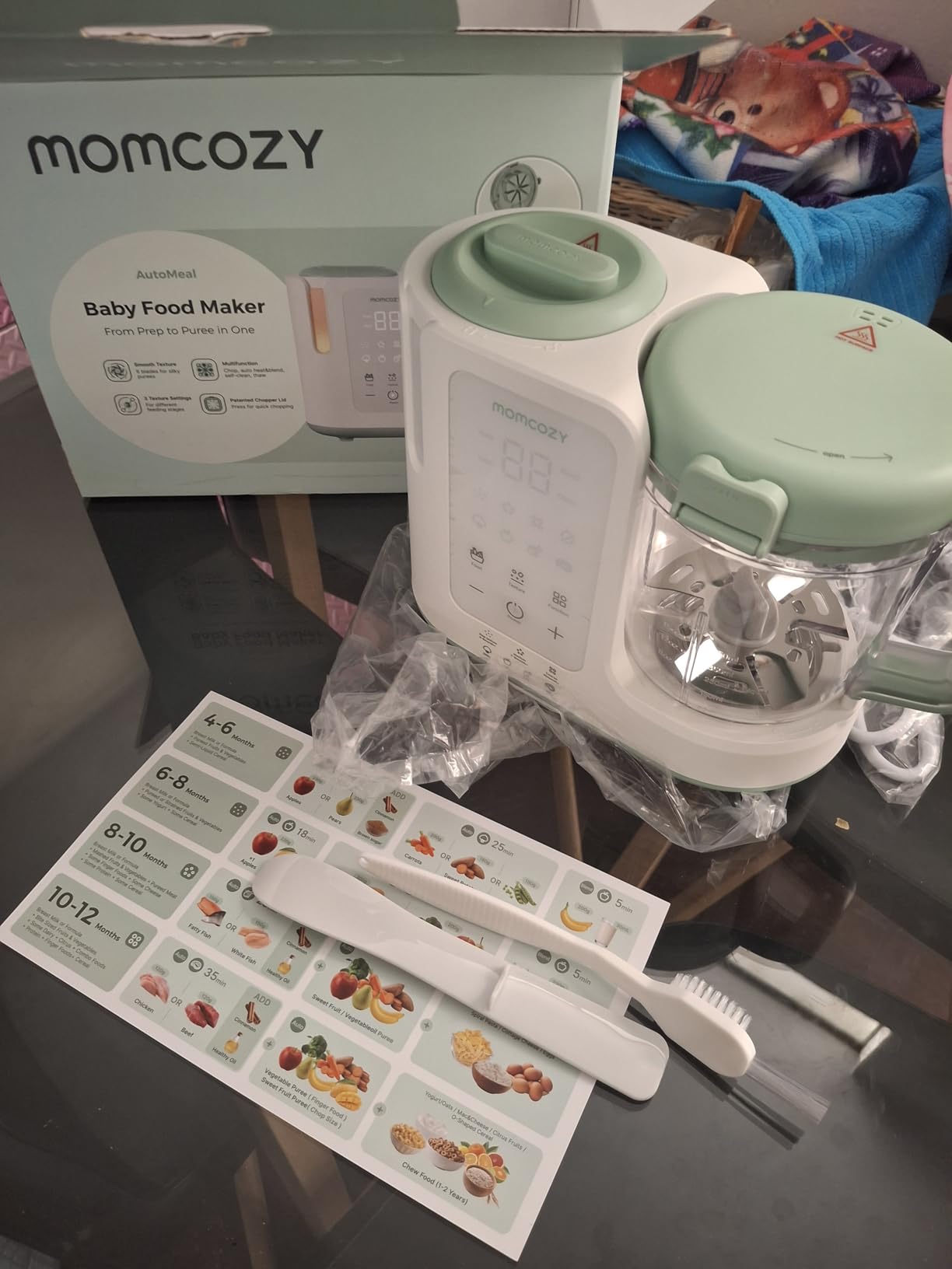 Momcozy AutoMeal Baby Food Maker - One-Step Auto Steam & Blend Food Processor, 15oz Large Cup & 6-Blade Design, Self-Cleaning, Auto 3-Stage Texture Settings for Effortless Homemade Baby Puree customer photo 2