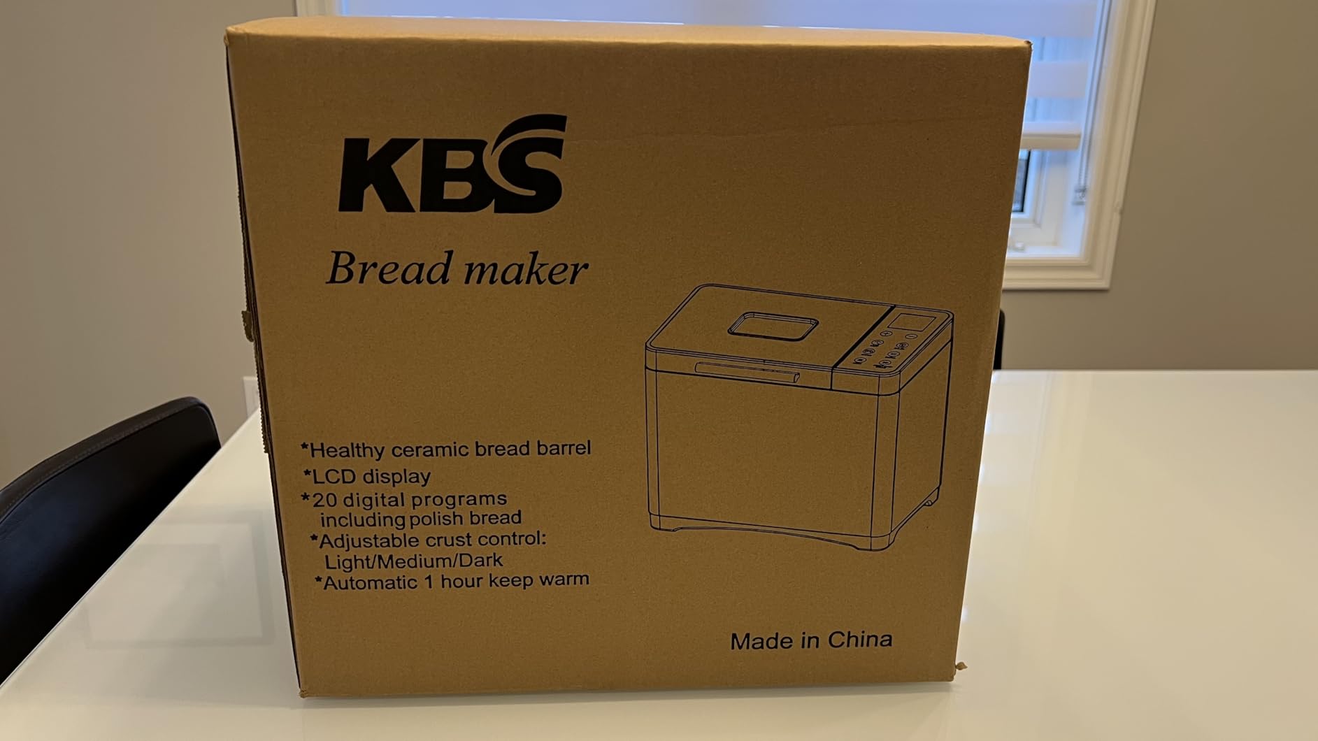 KBS 19-in-1 Programmable Bread Maker, 2LB Bread Machine with Healthy Ceramic Pan, Stainless Steel Bread Maker Machine with 15H Timer& 1H Keep Warm, Sourdough, Gluten Free, 3 Crust Colors, 53 Recipes customer photo 1