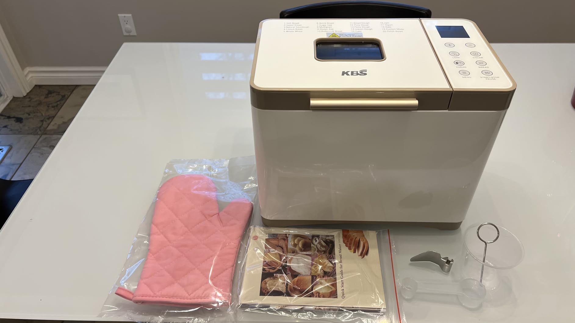 KBS 19-in-1 Programmable Bread Maker, 2LB Bread Machine with Healthy Ceramic Pan, Stainless Steel Bread Maker Machine with 15H Timer& 1H Keep Warm, Sourdough, Gluten Free, 3 Crust Colors, 53 Recipes customer photo 2