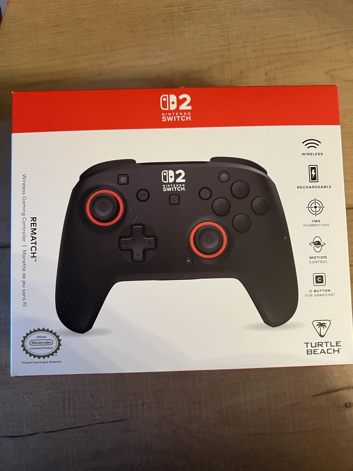 Turtle Beach Rematch Wireless Gaming Controller - Officially Licensed for Nintendo Switch 2, Nintendo Switch/Switch Lite/OLED - TMR Thumbsticks, Rechargeable Battery, Audio Controls - Black/Red customer photo 2