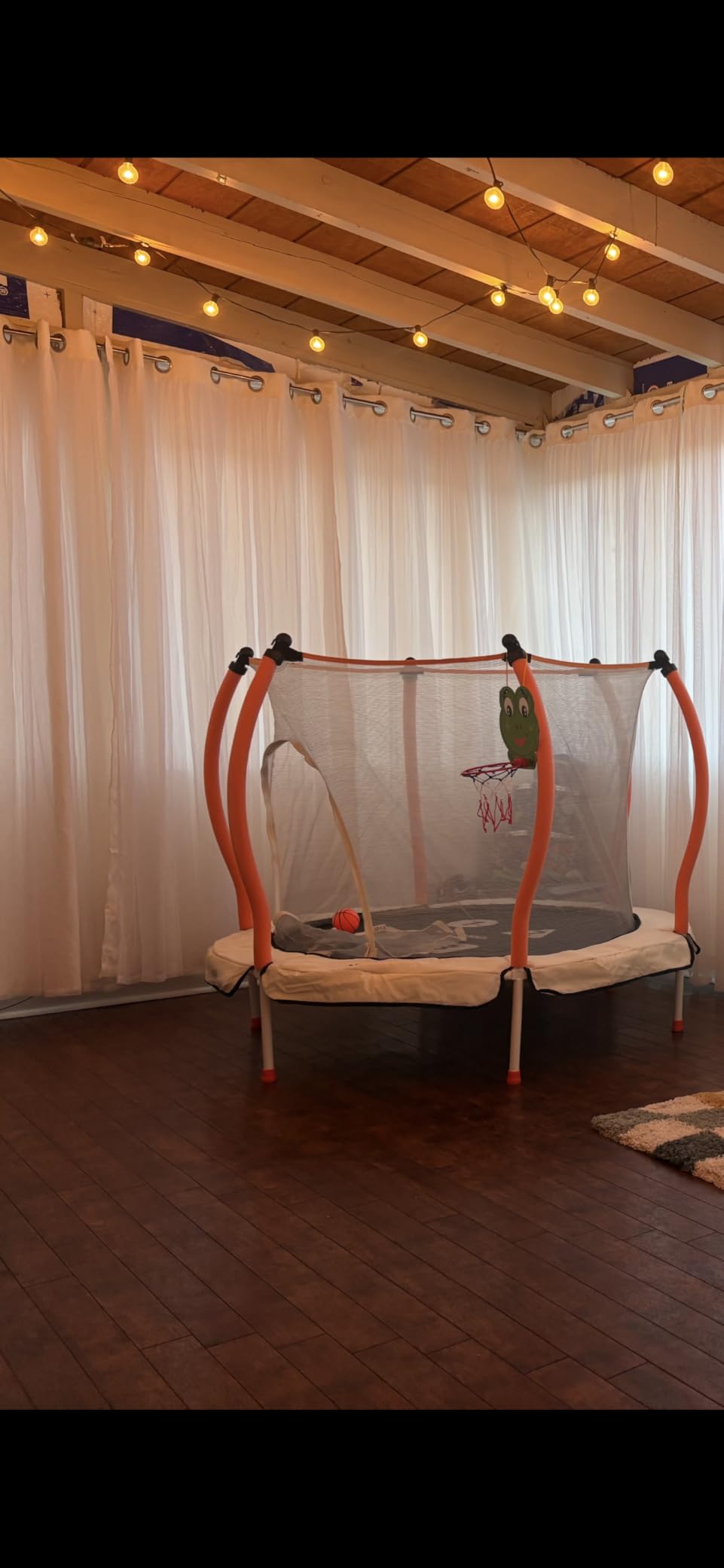 Happin 55'' Trampoline for Kids with Safety Enclosure, Indoor & Outdoor Toddler Trampoline, Ultra Safe Design with Multi Activity Accessories, Perfect Toddler Gift for Boys & Girls Ages 1-8 customer photo 1