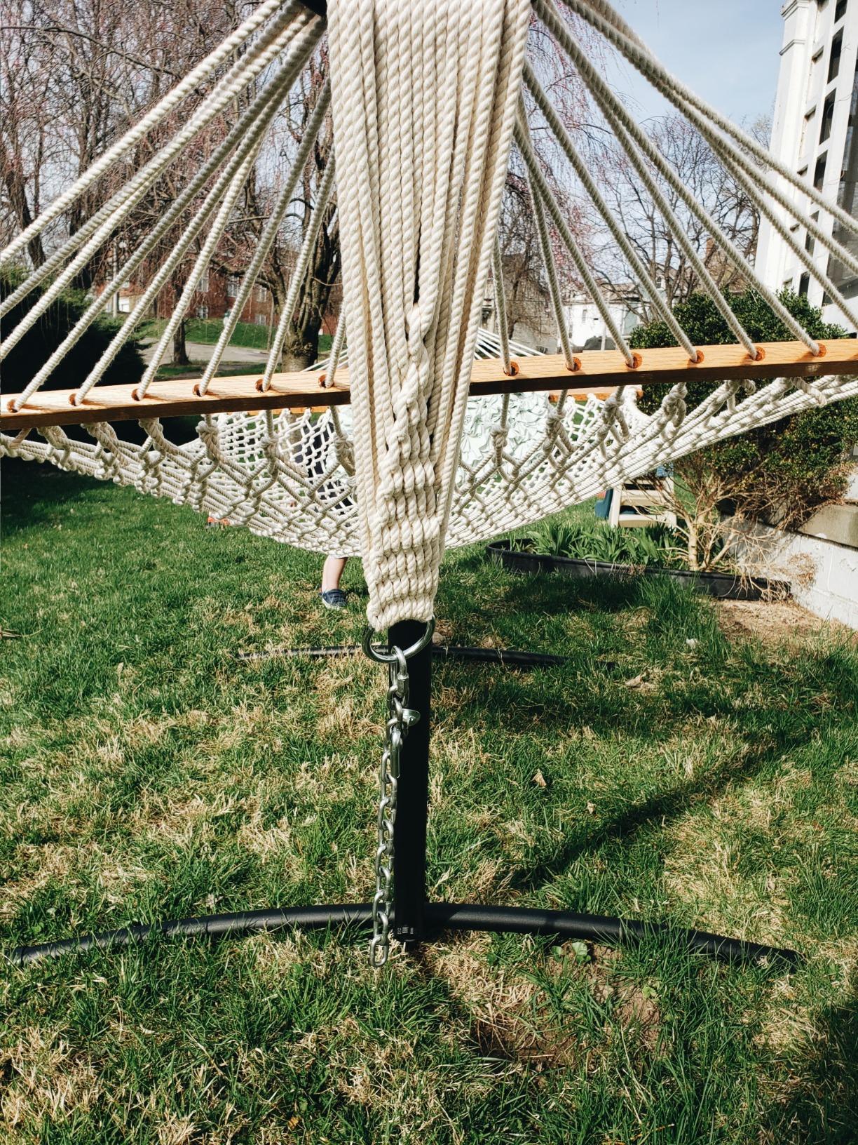 FDW Portable 9FT Hammock Stand, Heavy Duty Hammock Stand, Portable Steel Stand Only for Outdoor Patio or Indoor with Carrying Case (No Hammock) customer photo 1