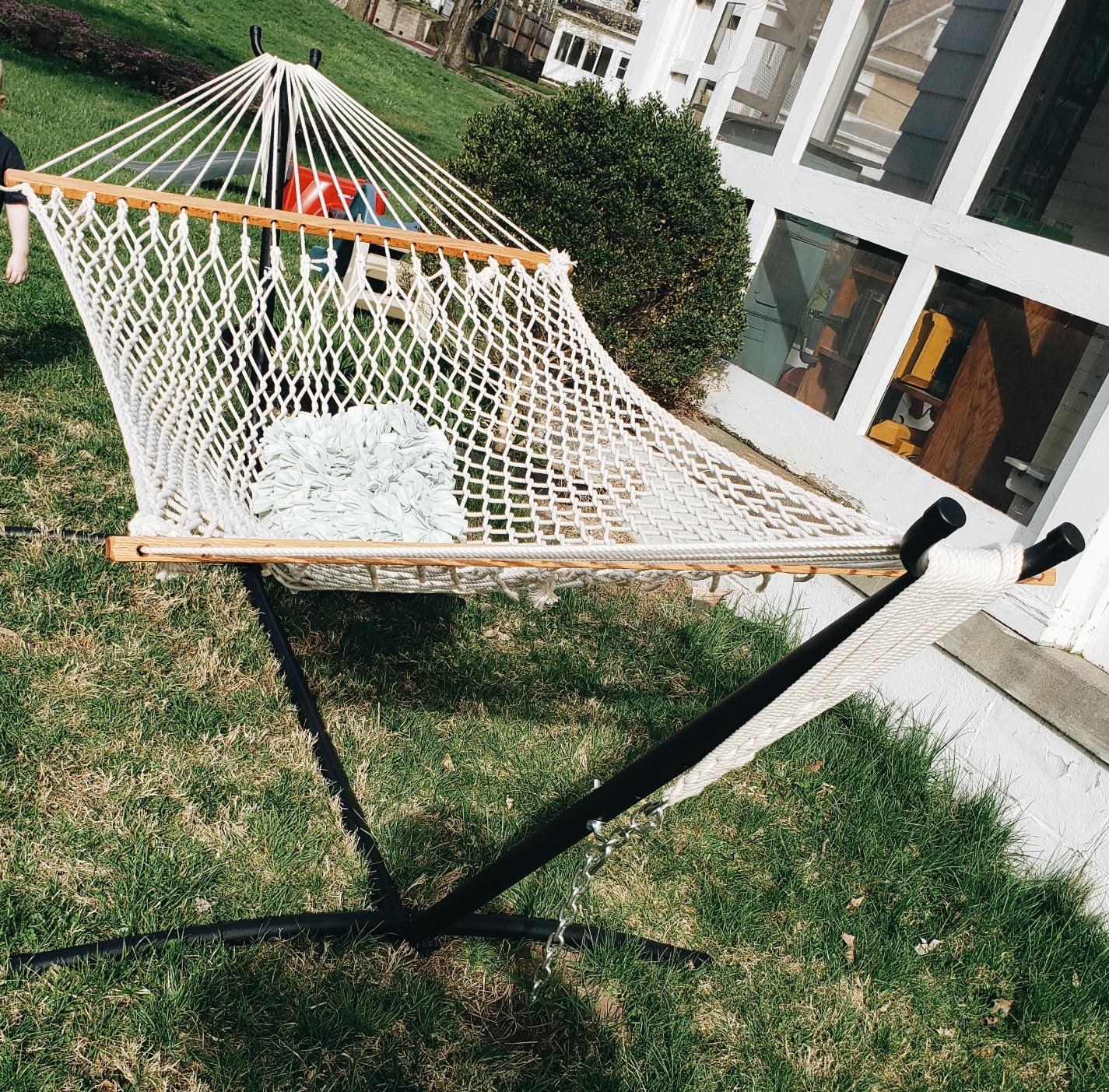 FDW Portable 9FT Hammock Stand, Heavy Duty Hammock Stand, Portable Steel Stand Only for Outdoor Patio or Indoor with Carrying Case (No Hammock) customer photo 2