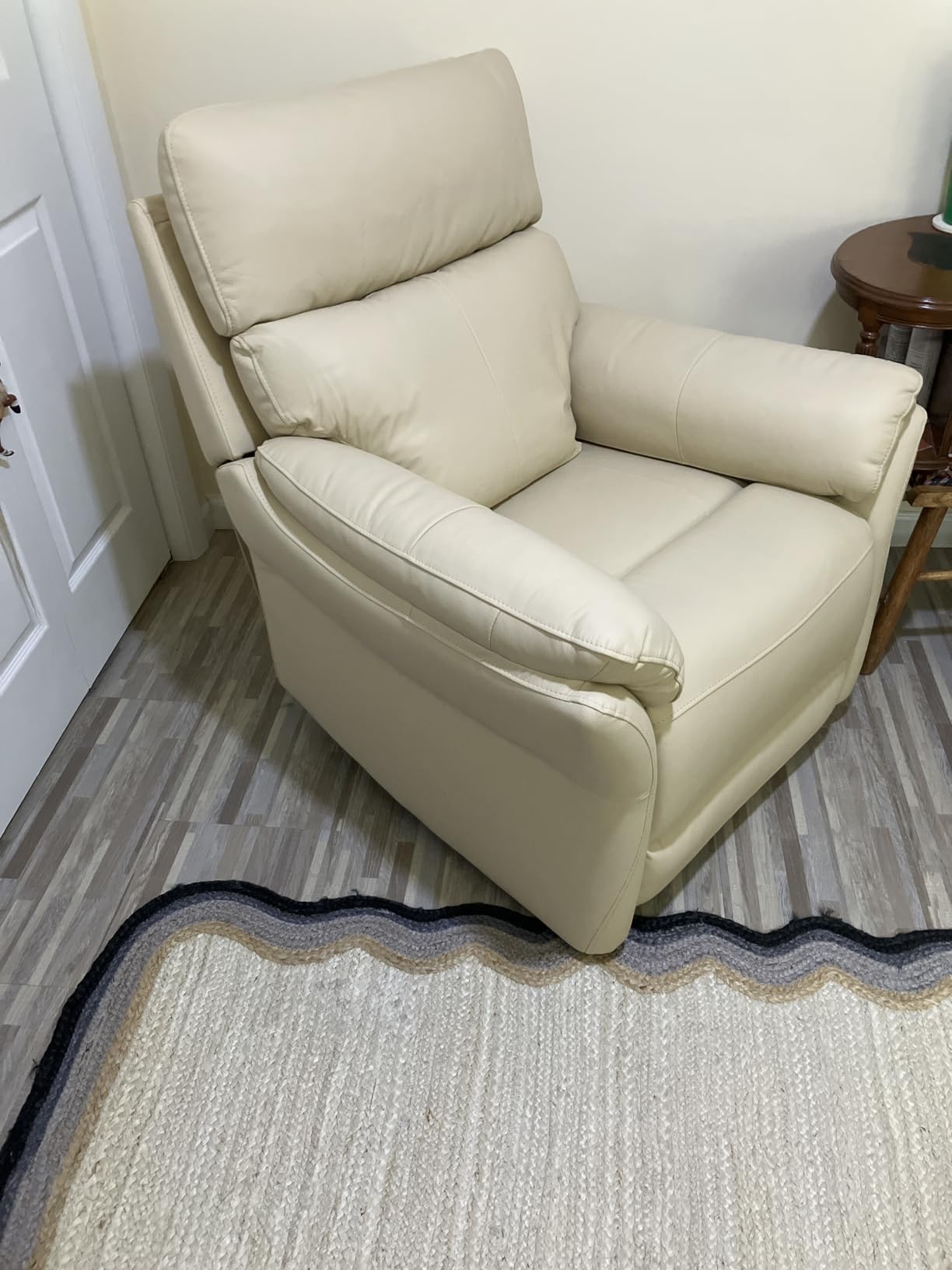 AIRSKY Genuine Leather Recliner Chair, Top Grain Leather, Italian Water-Washing Process, Lazy boy Recliner Chair, for Living Room, Theater Seating, Bedroom, Beige customer photo 1