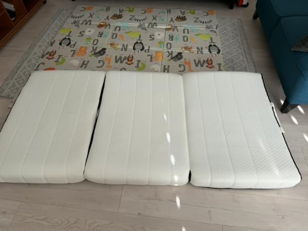 ROXGOX Foldable Mattress, Full Tri-Fold Memory Foam Mattress Topper with Washable Cover, Handle & Non-Slip Bottom, 6 Inch Portable Folding Bed for Guest, Yoga, Living Room, Camping - 73