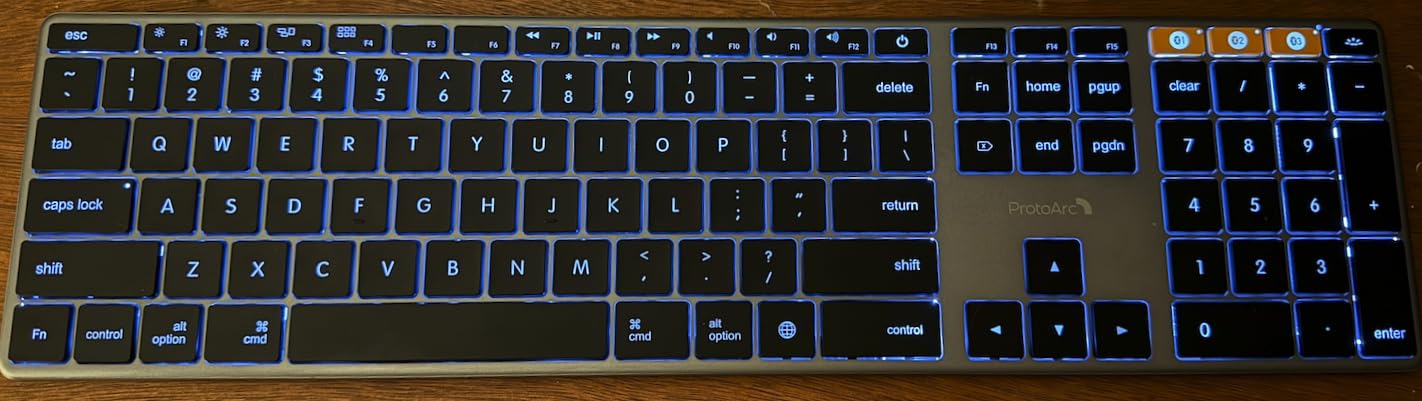ProtoArc Backlit Wireless Keyboard for Mac, K110-A Aluminum Full Size Ultra Slim Bluetooth Keyboard for iPad, Multi-Device, Low Profile, Rechargeable, for MacBook Pro/Air, iMac, Mac mini, Space Gray customer photo 1