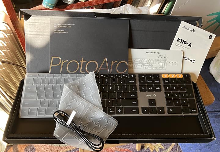 ProtoArc Backlit Wireless Keyboard for Mac, K110-A Aluminum Full Size Ultra Slim Bluetooth Keyboard for iPad, Multi-Device, Low Profile, Rechargeable, for MacBook Pro/Air, iMac, Mac mini, Space Gray customer photo 2