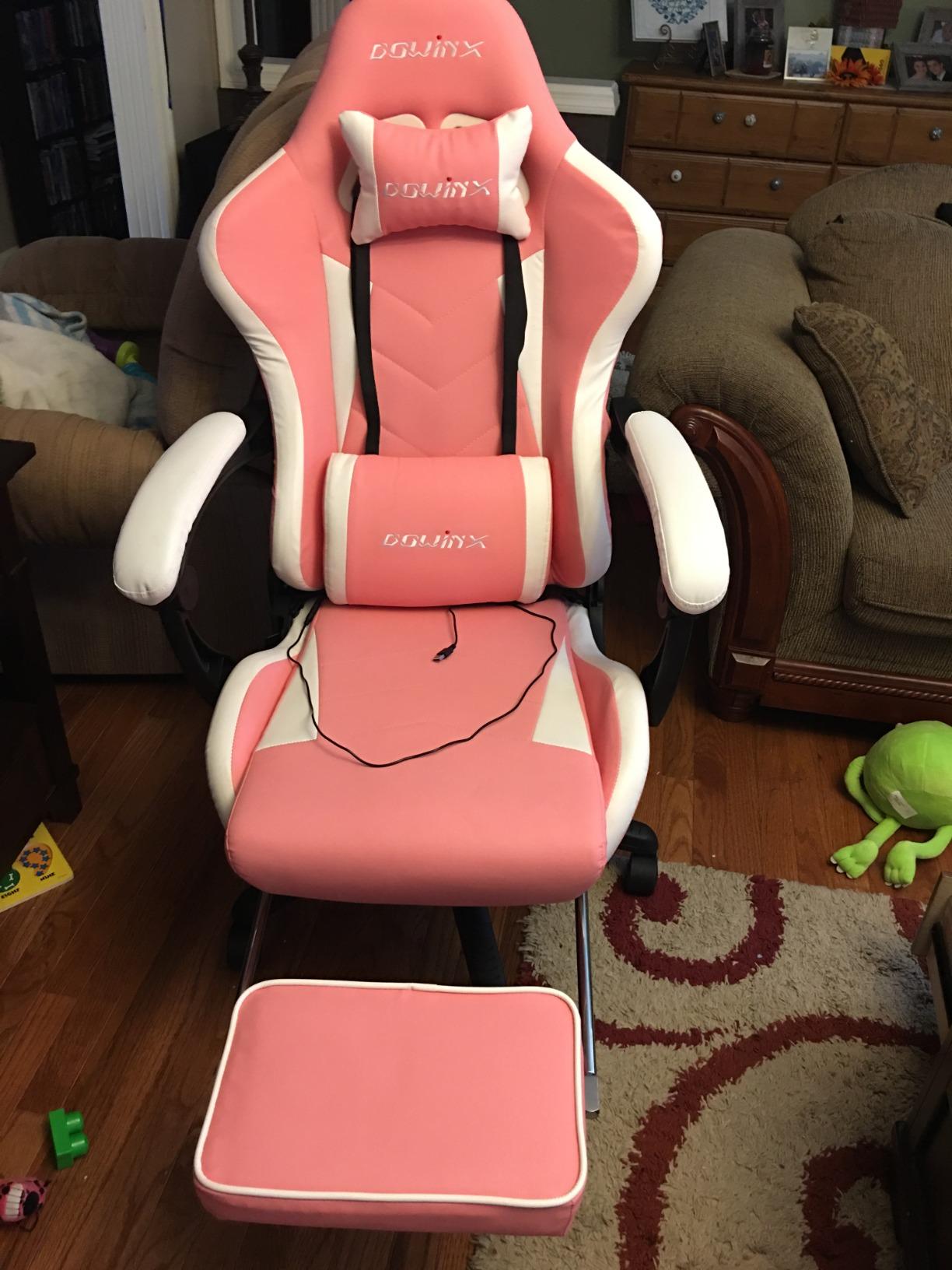 Dowinx Big and Tall Gaming Chair with Suede Fabric Breathable, Game Chairs for Adults with Oversized Thick Seat for 440lbs, Ergonomic Gamer Chair for Streaming & Long Gaming Sessions, Deep Grey customer photo 2