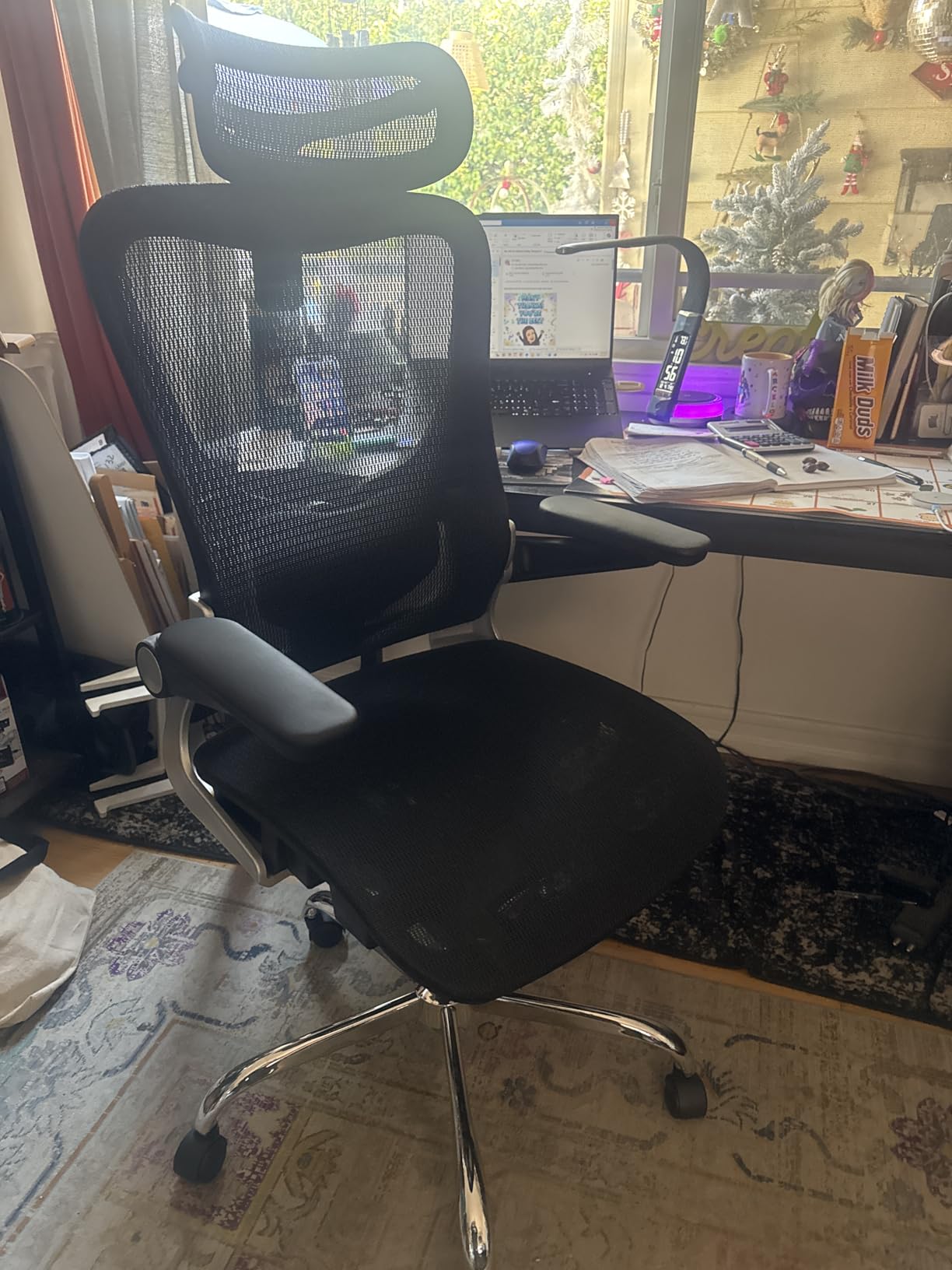 Ergonomic Office Chair, Mesh Seat Cushion with 3D Armrests and 3D Headrest, Adjustable Lumbar Support with 90-120° Rocking Function customer photo 2