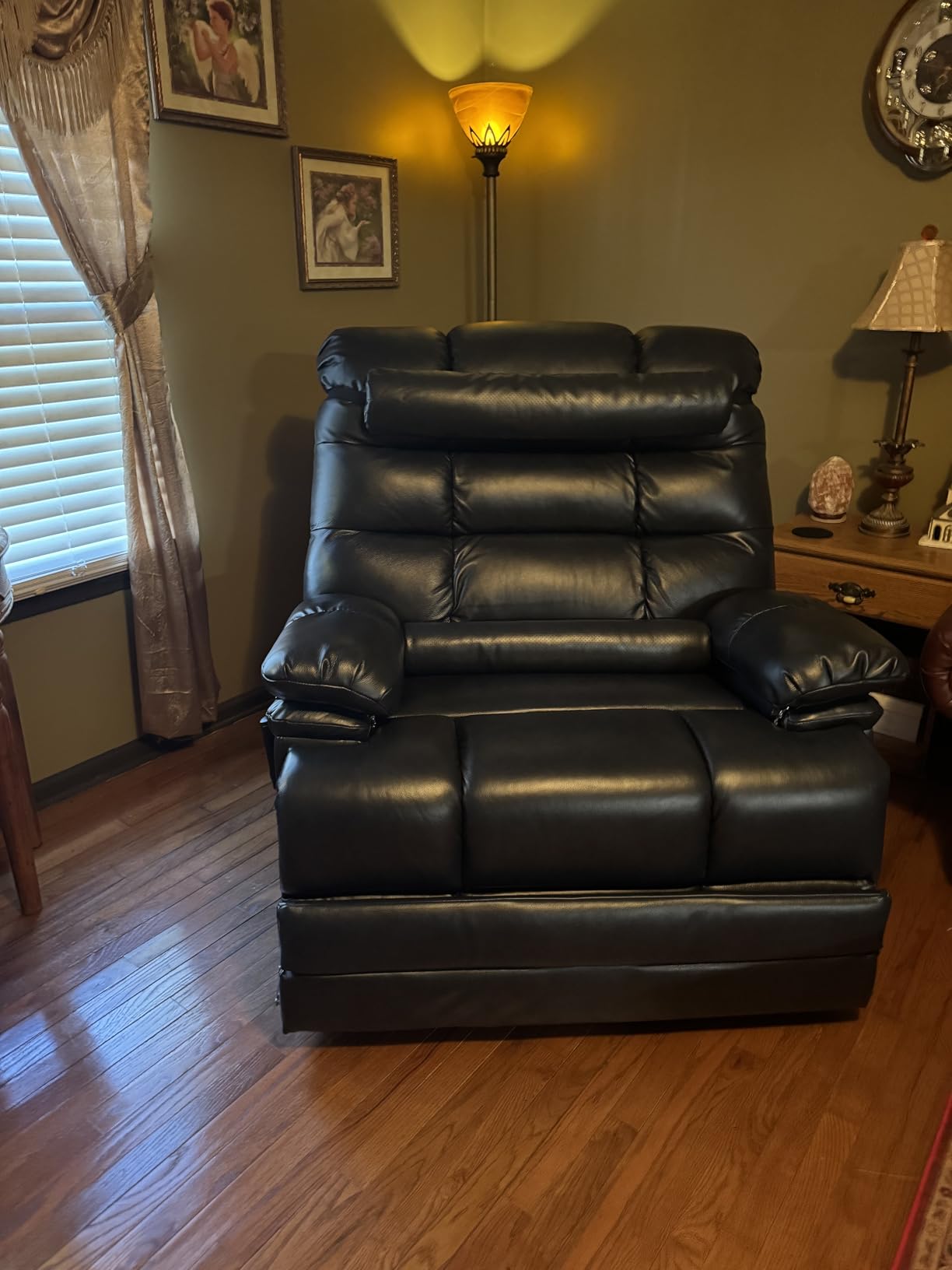 DYNOX 500 LBS Power Lift Recliner Chair for Big & Tall Seniors, Extra Large 3-Motor Lay Flat Chair with Heat, Massage & Extended Footrest(9505L,Faux Leather,Brown) customer photo 1