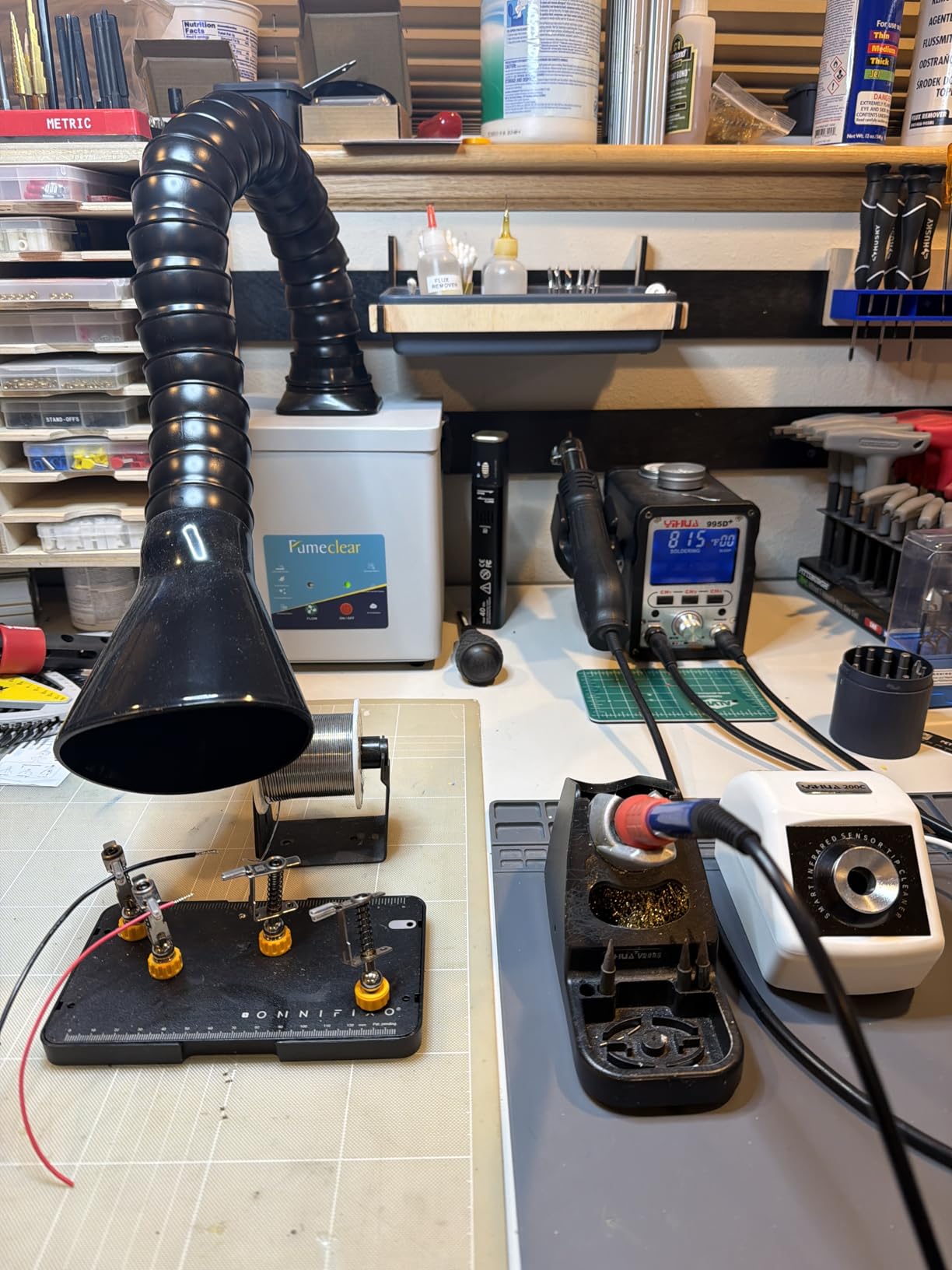 FumeClear FC-2001S Solder Fume Extractor, 128 to 168m3/h Strong Suction Soldering Fume Extractor, Low Noise High Efficiency 3-speed Smoke Extractor, Suitable for Hand Soldering customer photo 1