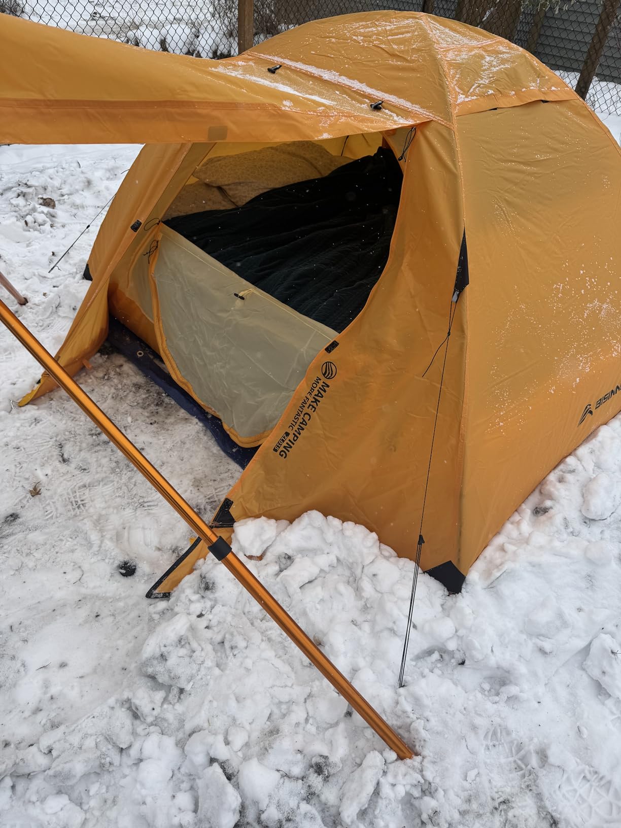 BISINNA 4 Season Tent for Backpacking Winter Tents 2 Person Lightweight Cold Weather Tents Waterproof Double Layer All Season Tent Aluminum Alloy Poles Easy Set Up for Camping, Hiking, Outdoor customer photo 1