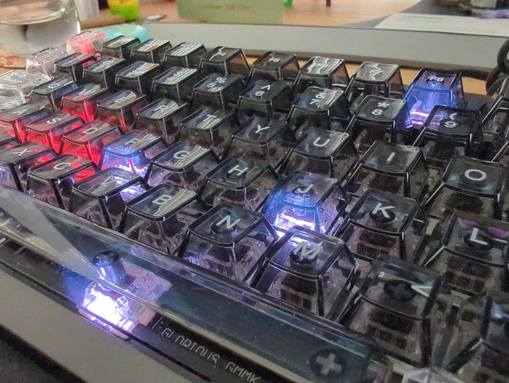 dagaladoo Black Clear Keyboard keycaps,Transparent keycaps 60 75 100 Percent,Crystal Jelly Key Cap Set,Shine Through Key caps.,Cherry Profile Key caps for Mx Switches Mechanical Keyboard customer photo 1
