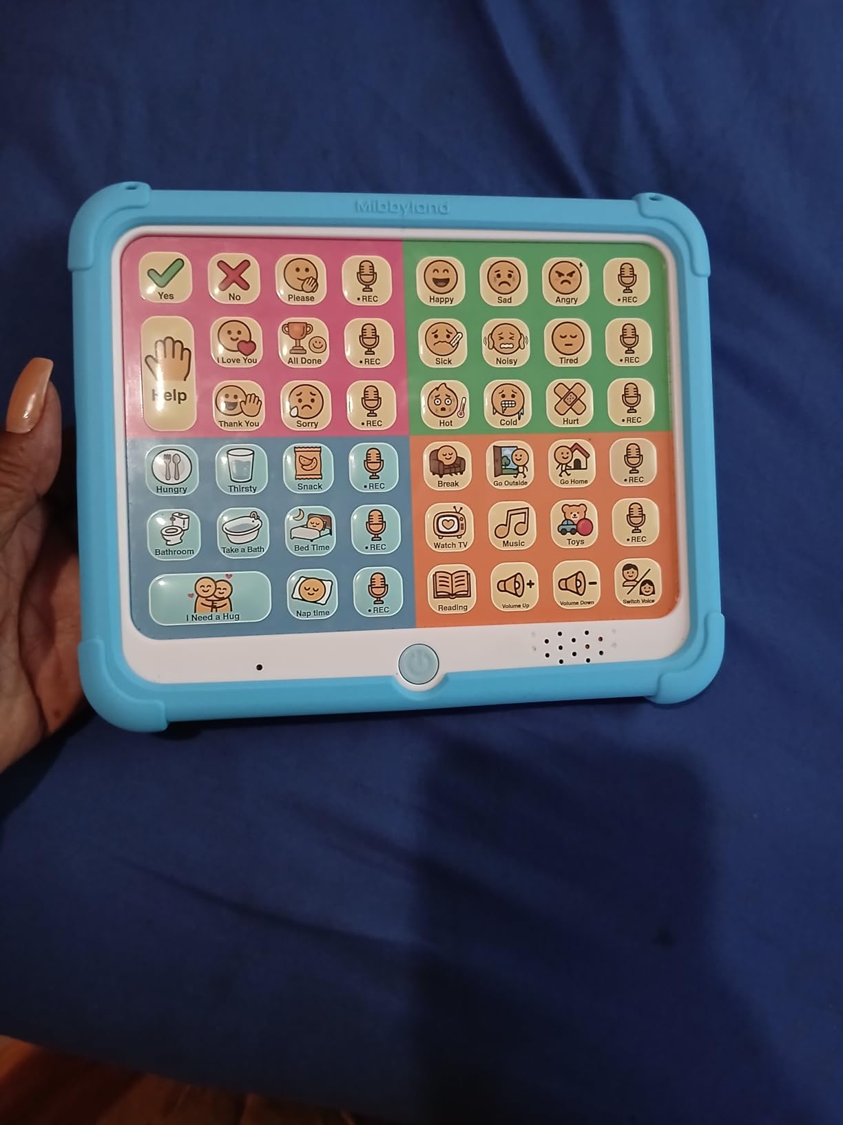 MibbyTalk AAC Device for Autism & Nonverbal Kids and Adults, Communication Tool for Home & School Use and Speech Therapy - 32 Preset Buttons, 11 Recording Buttons with Stickers, Silicone Case customer photo 1