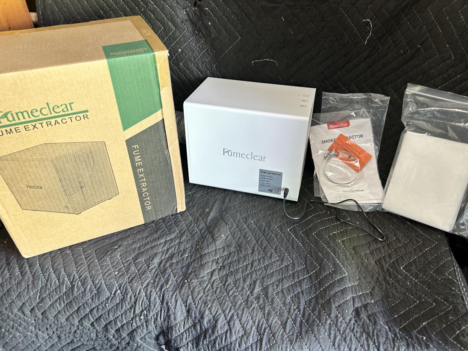 FumeClear FC-2001X Fume Extractor for Laser Engraver 3 Powerful Suction HEPA H13 Filter for 99.97% High-filtration Low-noise LED Signal Smoke Absorber Remover for F1, K10, L2, M1, P1, etc. White customer photo 1