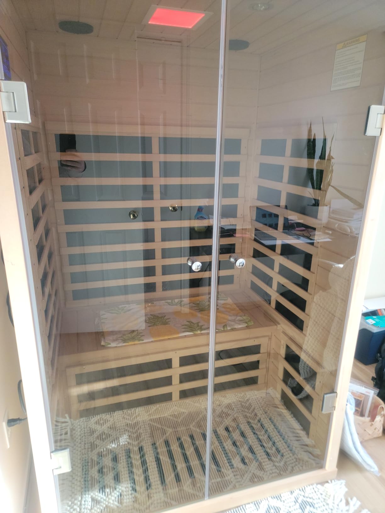 2 Person Infrared Sauna for Home, Red Cedar Ultra Low EMF (0-1mG) Far Infrared Sauna, 1750W Indoor Wooden Saunas Room with Bluetooth Speakers, Chromotherapy Lights & Door Heated Panels customer photo 1
