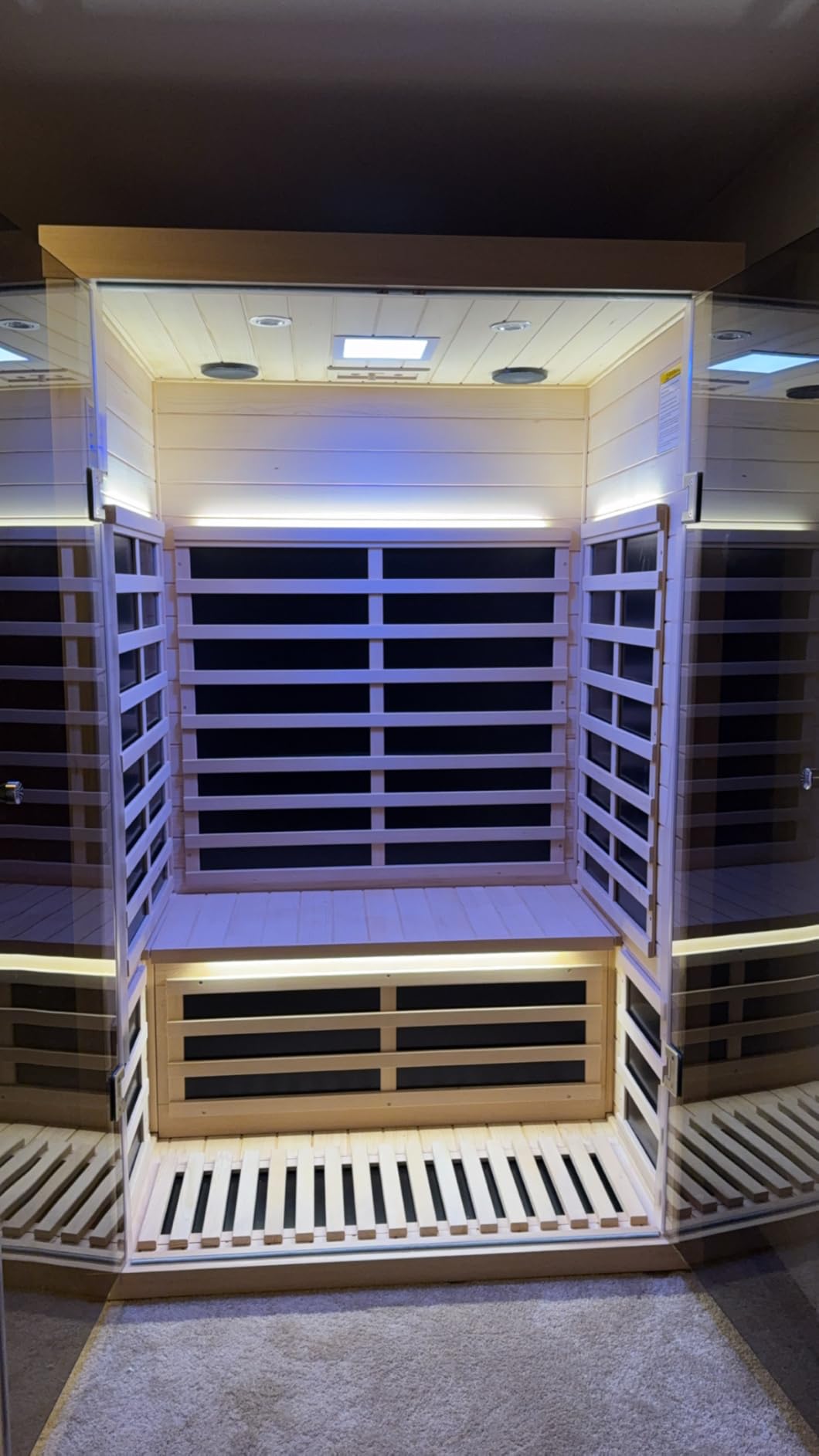 2 Person Infrared Sauna for Home, Red Cedar Ultra Low EMF (0-1mG) Far Infrared Sauna, 1750W Indoor Wooden Saunas Room with Bluetooth Speakers, Chromotherapy Lights & Door Heated Panels customer photo 2