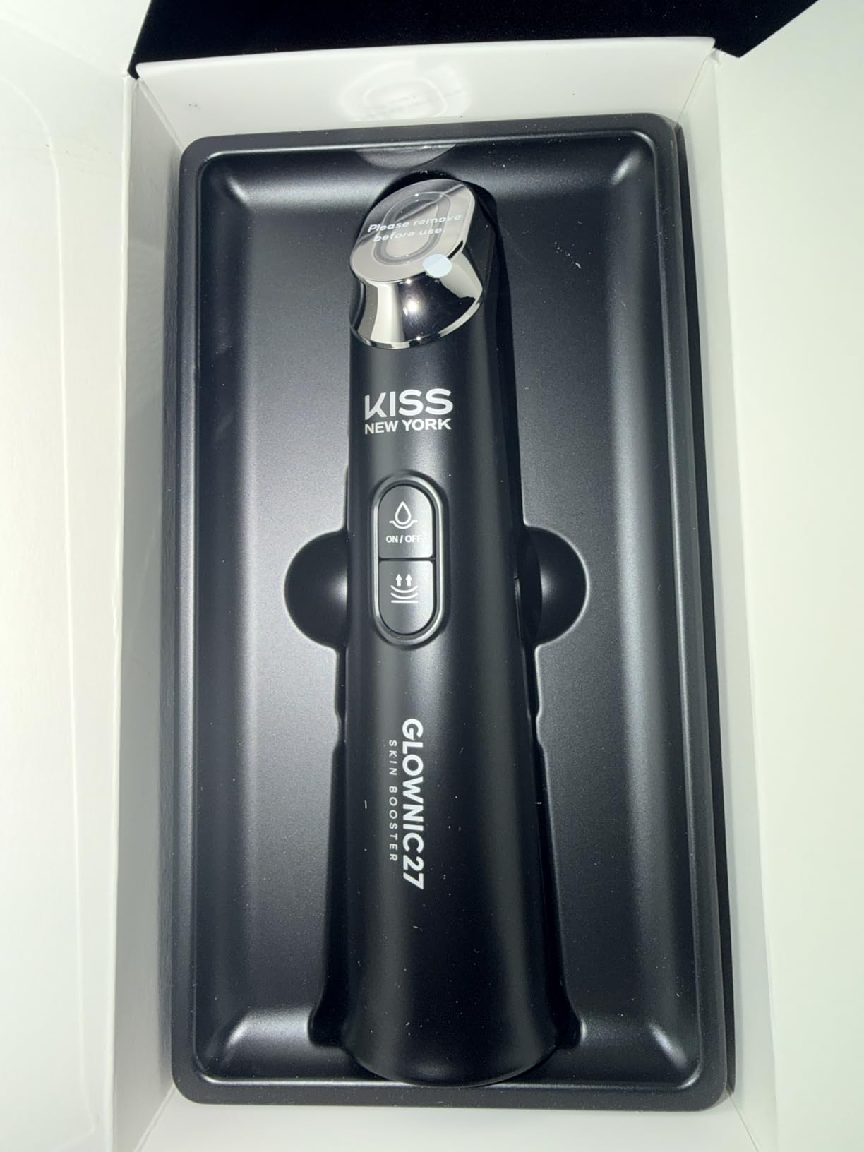 KISS NEW YORK GLOWNIC27 Facial Beauty Device, Microcurrent Glass Glow Skin Booster for Enhancing Korean Skin Care Absorption customer photo 2