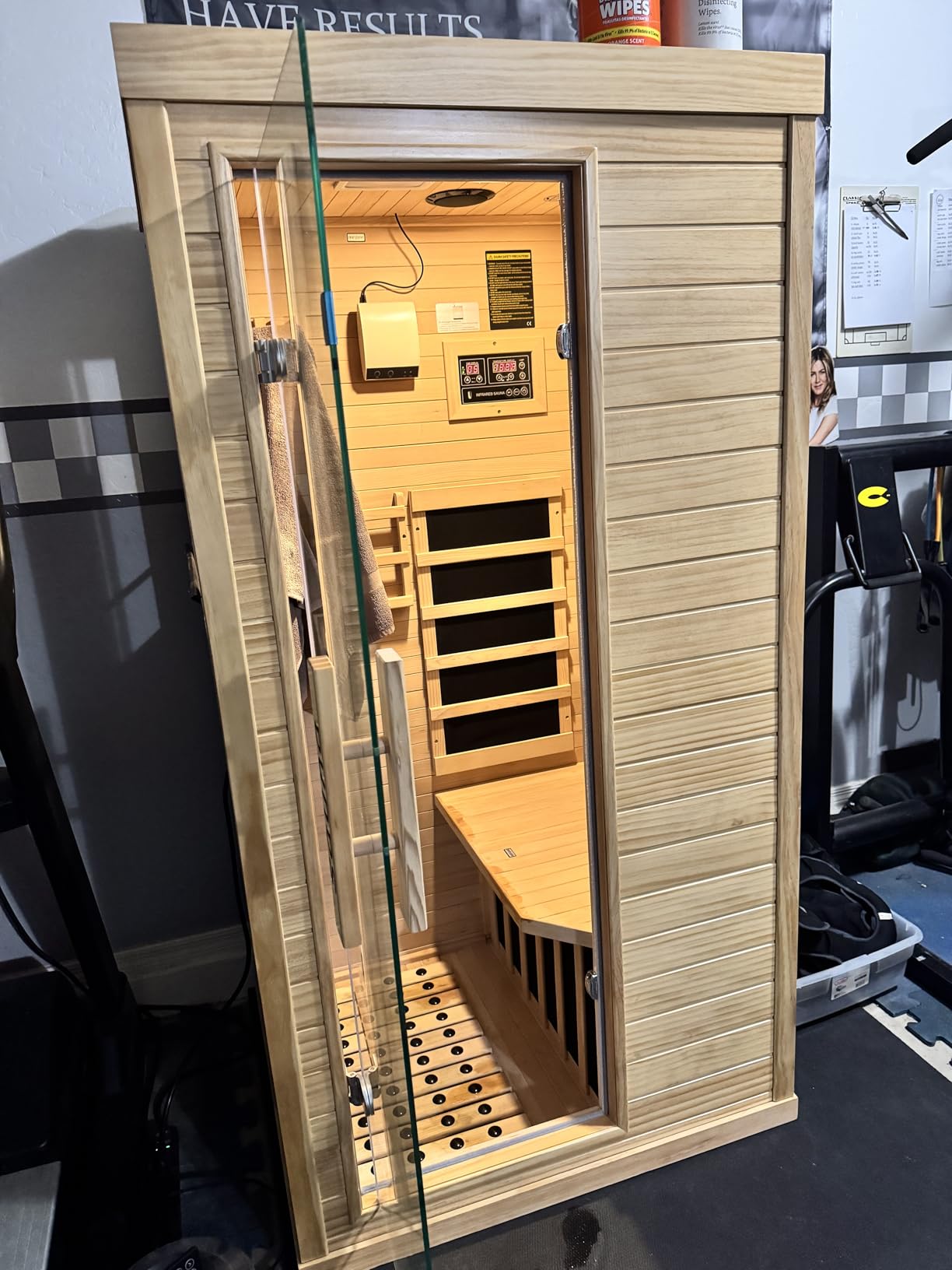 Homsido 2-Person Low EMF Far Infrared Sauna for Home,Canadian Hemlock Wood with 7-Color Therapy,Bluetooth Speakers,Chromotherapy Lights,1850W Heater,Tempered Glass Door&LCD Control Panel customer photo 1