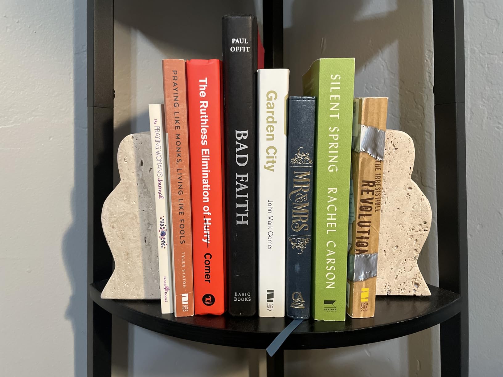 Creative Co-Op Decorative Travertine Wave Bookends, Grey customer photo 1
