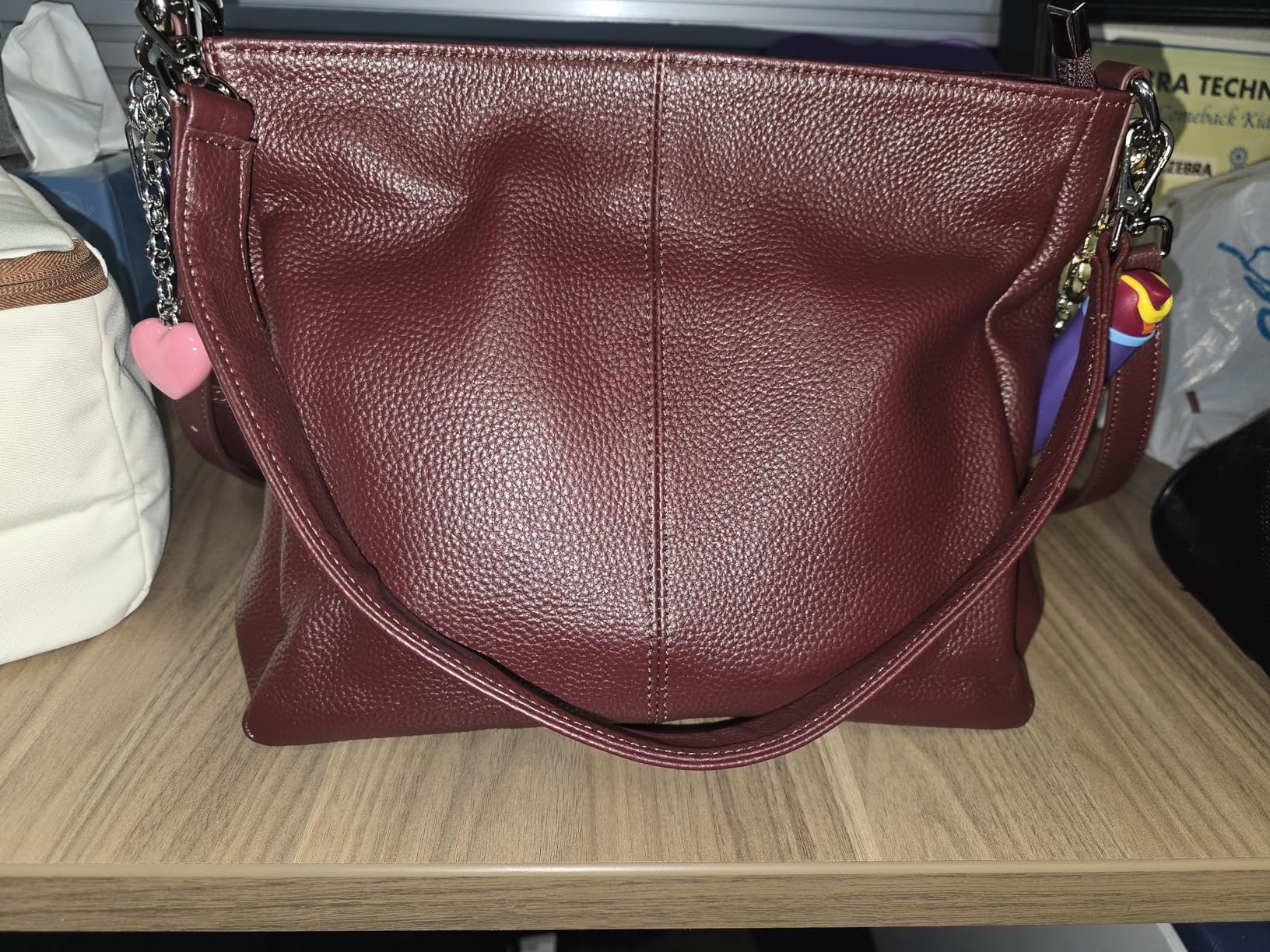 Genuine Leather Hobo Bags Purses for Women, Women's Shoulder bag Handbags Crossbody Bag with 2 Shoulder Straps customer photo 2