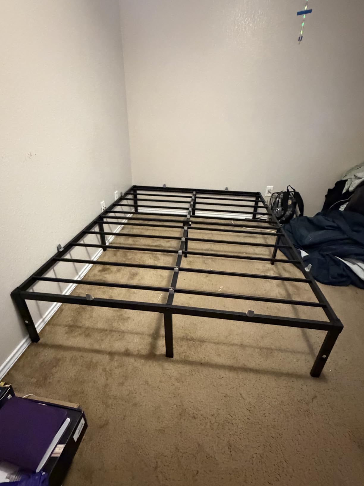 VASAGLE Queen Metal Bed Frame 14 Inches Tall, 1100 lb Weight Capacity, No Box Spring Needed, with Under-Bed Storage, Easy Setup, Heavy-Duty Platform Bed, Mattress Retainers, Matte Black URMB651BD02S customer photo 1