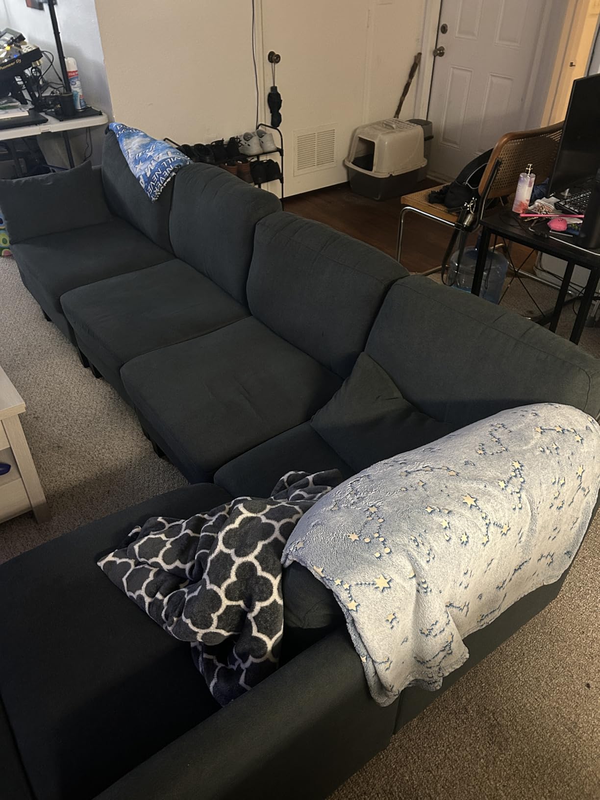 Modular Sectional Sofa, 6 Seaters Modular Sleeper Sofa Couch, Comfy Sectionals Couches Bed, Convertible Sofas with Ottomans, Sectional Couches for Living Room customer photo 1