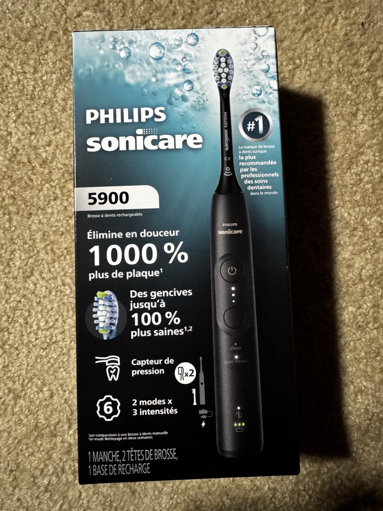 Philips Sonicare 5900 Series Electric Toothbrush - Next-Generation Sonicare Technology, Pressure Sensor, 6 Brushing Settings, SmarTimer, BrushPacer, 21-Day Runtime, White, Model HX7130/02 customer photo 2