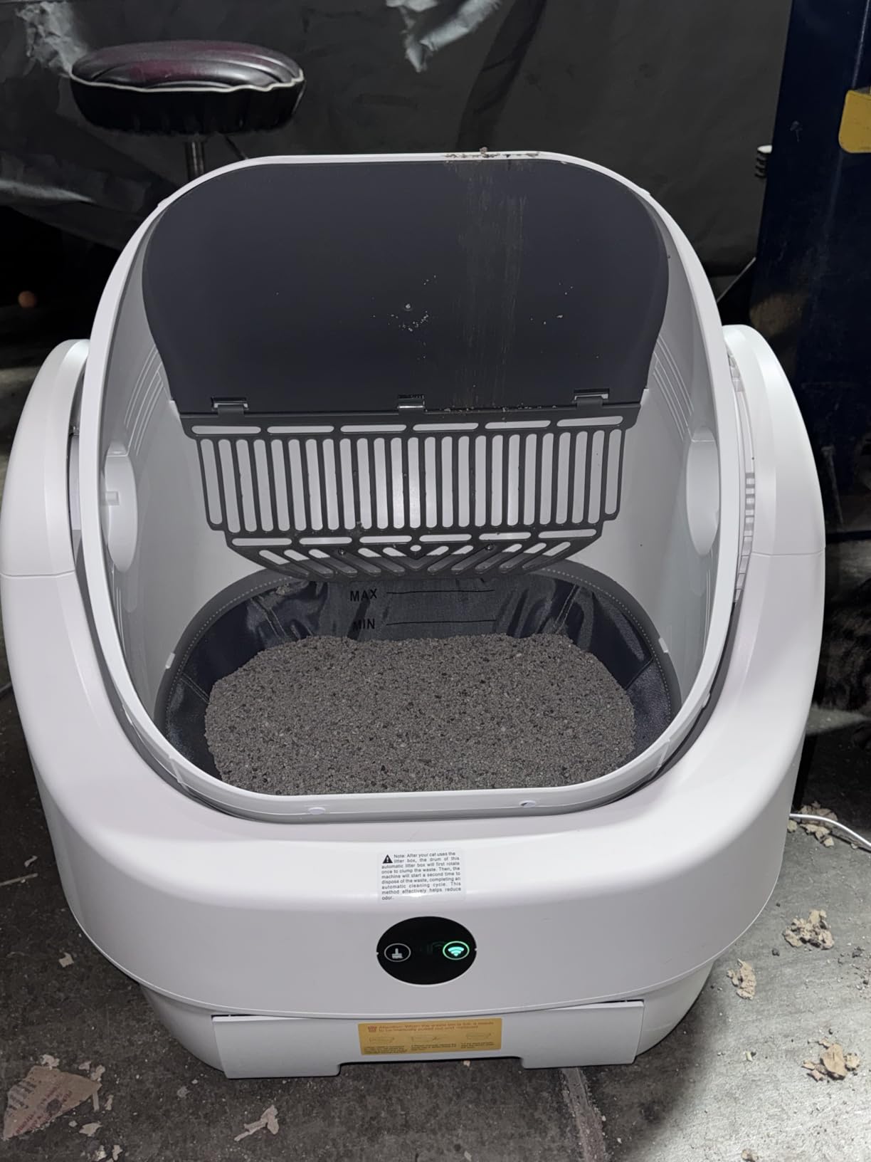 Open Top Automatic Litter Box, Odor Control, Ready to Use, Self Cleaning Litter Box, Large Capacity with APP Control and Safety Sensor, Ellenpent, with Trash Bags/Waterproof Mat/Litter Mat customer photo 2