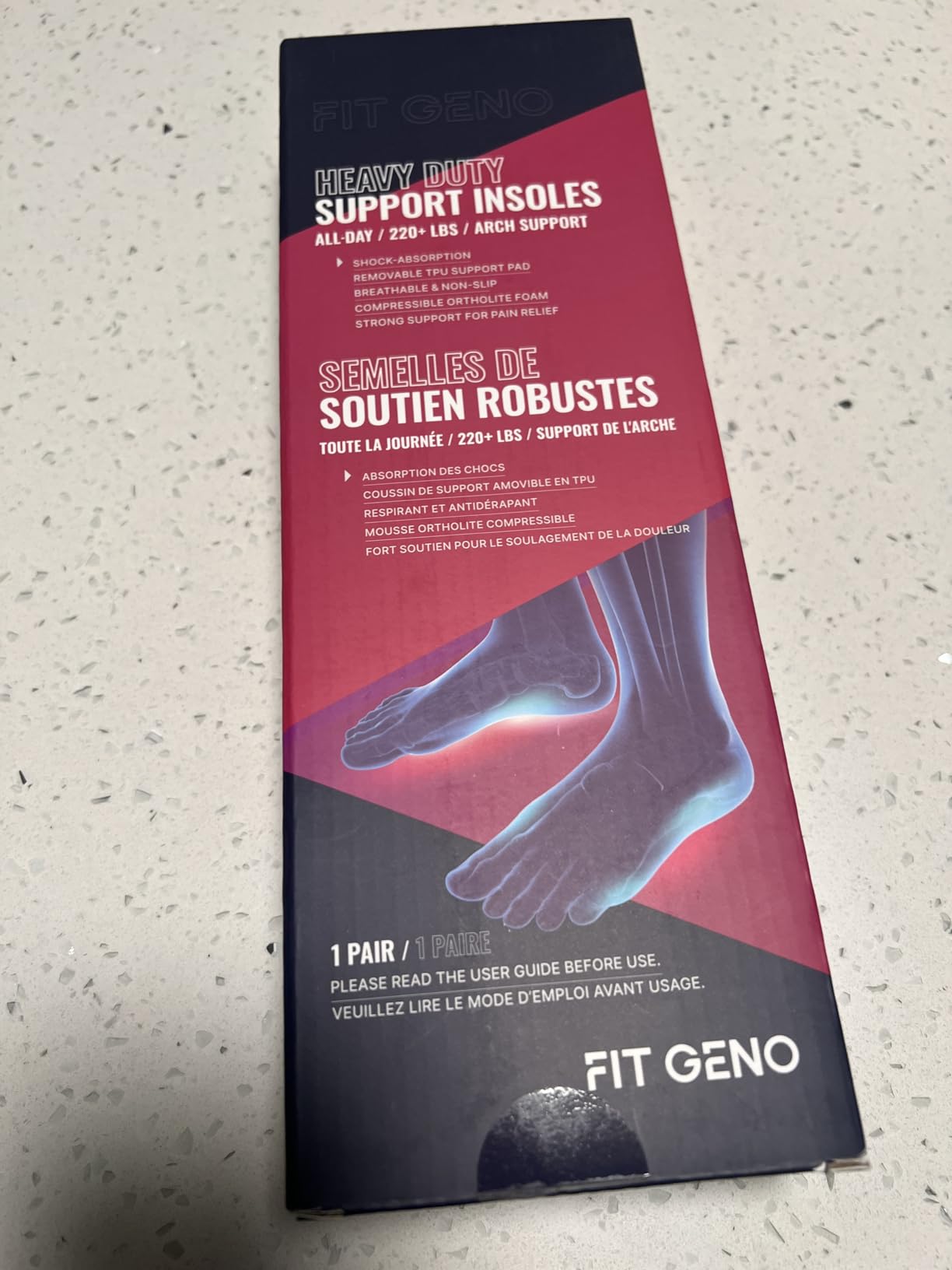 Arch Support Plantar Fasciitis Insoles: Fit Geno Orthotics Inserts for High Arch Pain Relief - Heavy Duty Shoe Inserts for Women & Men 220lbs+ - for Work Boots & Sneakers customer photo 2
