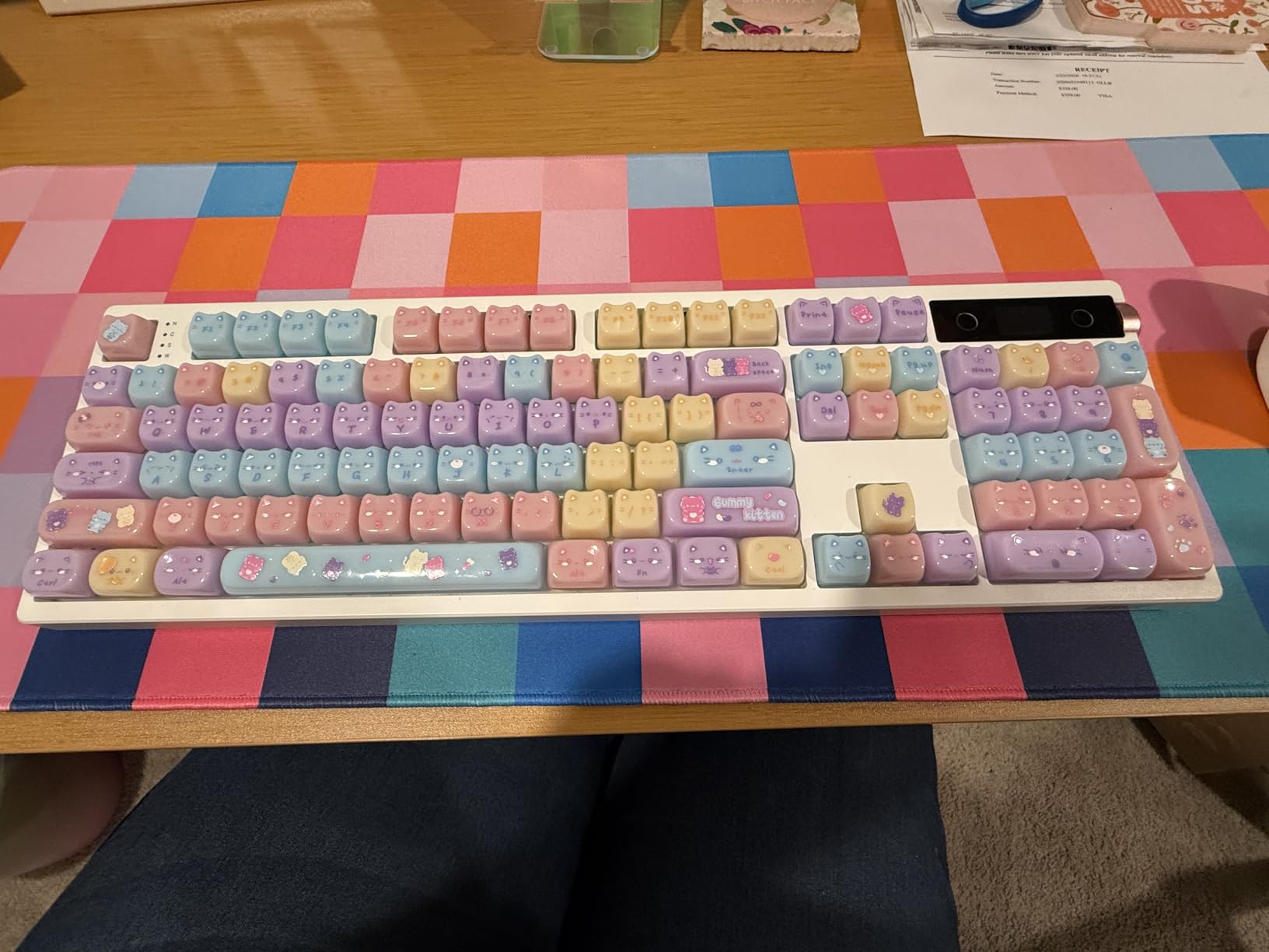 KiiBOOM Cute Cat Keycaps Set, Mao Profile, PBT/PC Keycap for MX Switches Mechanical Keyboard, Compatible with 60%, 65%, 75%, TKL, 96%, Full-Sized Layout (Meow Pudding) customer photo 2