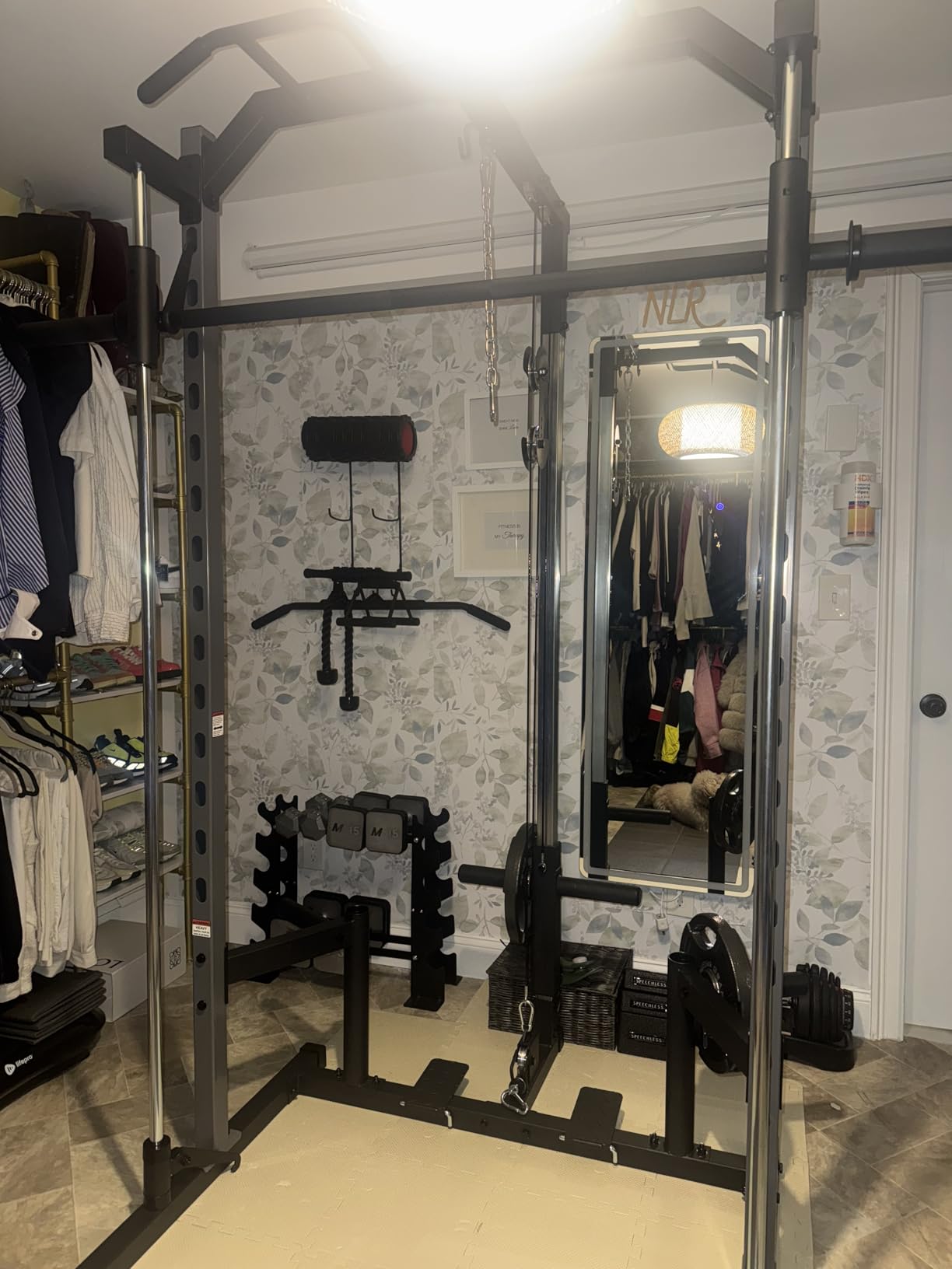 OPPSDECOR 2.0 PRO Power Cage Home Gym - 2000LBS Heavy Duty Power Rack with Independent Dual Pulley Cable Crossover System, Safety Bar, J-Hook, Pull-up Bar, Dip Station - 13.26 ft² Compact Squat Rack customer photo 1