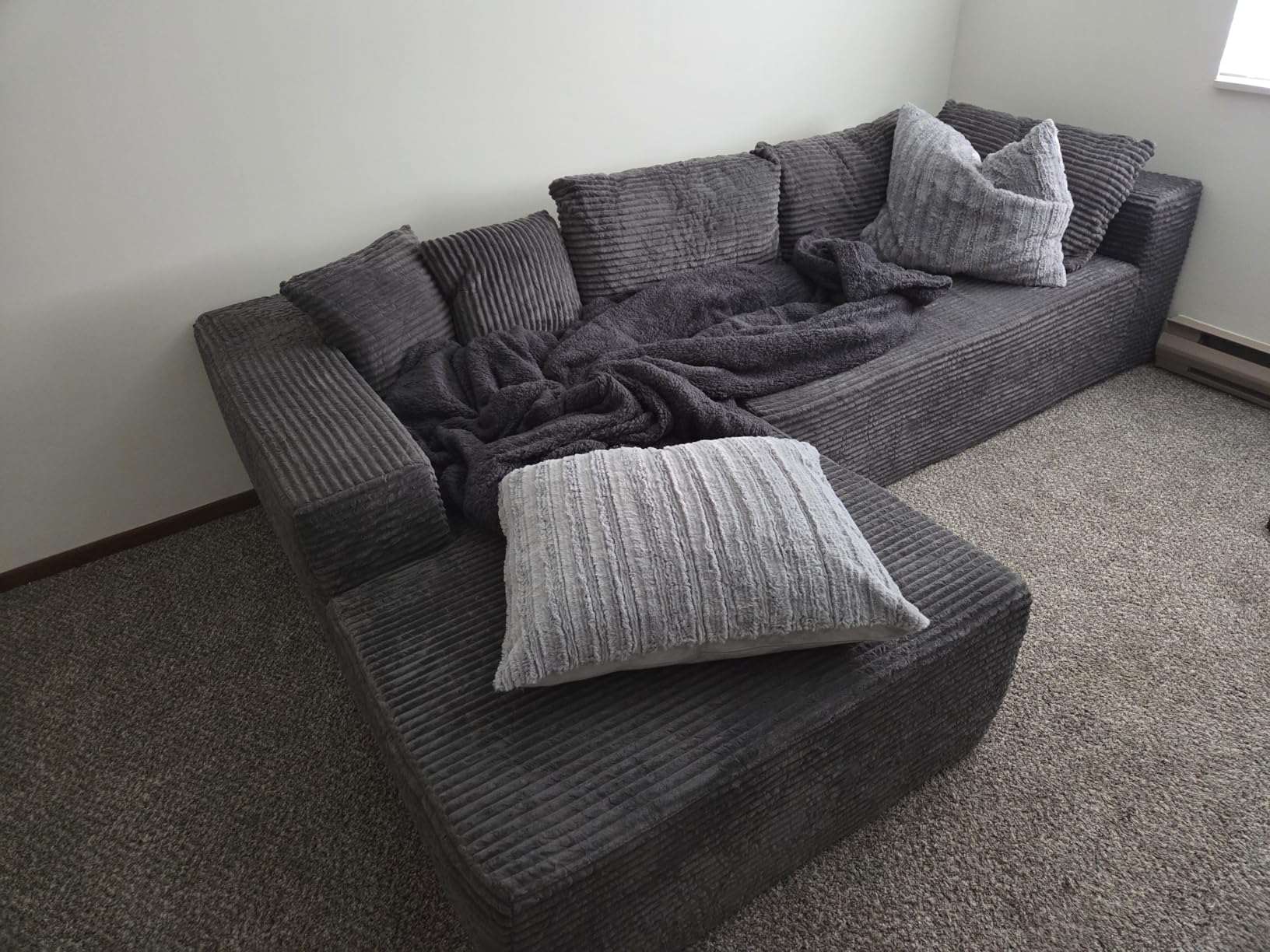 Mangodan Cloud Sectional Sofa, Boneless Couch for Living Room, Modular Sectional Sofa with Deep Seat, Fluffy Comfy Couch with L-Shaped Chaise, No Assembly Required customer photo 1