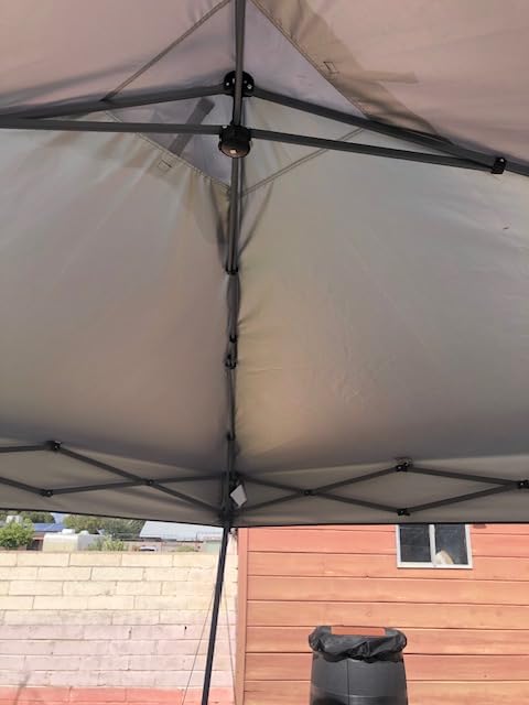 Amada 10x10 Pop Up Canopy - Center Lock One Push Instant Setup Wheeled Gazebo Outdoor Canopy Beach Tent with STO-N-Go Bag 8 Stakes & 4 Sand Bags, 3-Height Adjustable Shade Shelter (10x10ft, White) customer photo 2