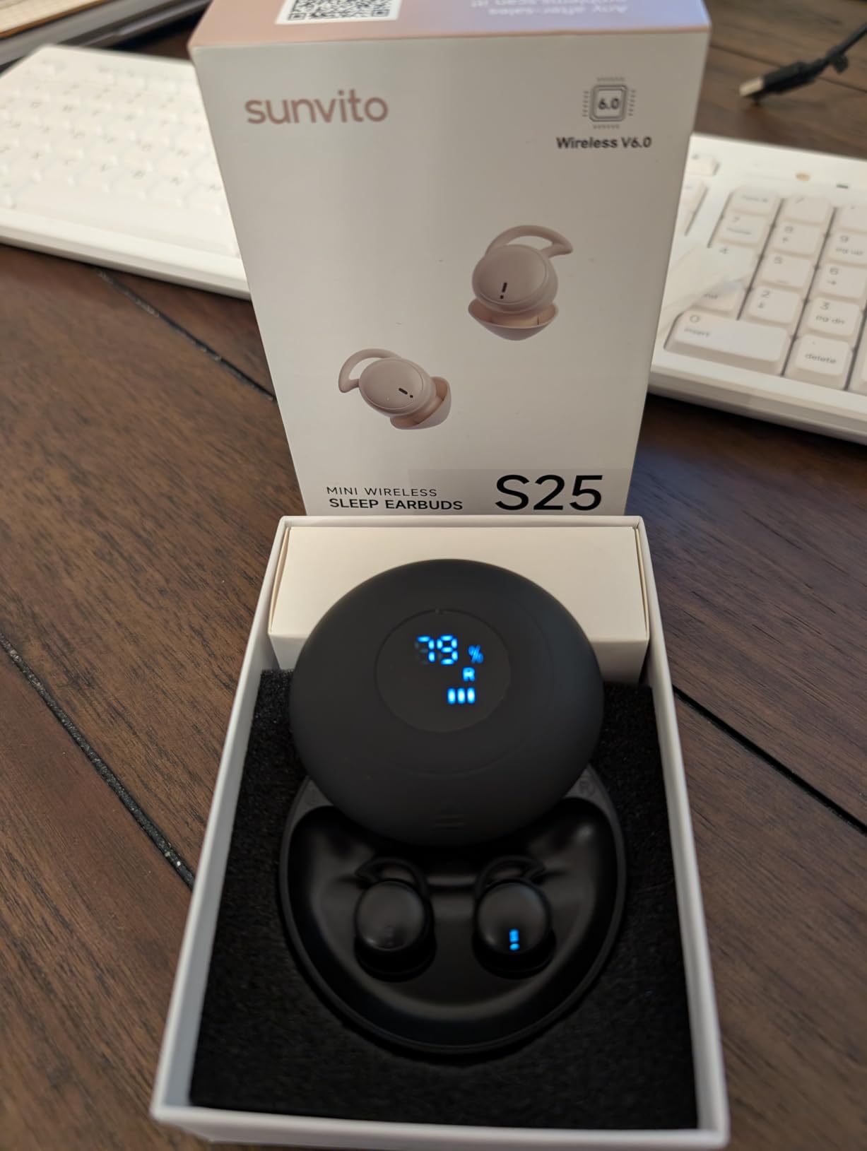 sunvito Sleep Earbuds Bluetooth 6.0, Mini Invisible Silicone Sleep Earbuds for Side Sleepers, Noise Blocking Sleeping Headphones, Hidden Earbuds with LED Display for Small Ears, Sleep & Relax (Beige) customer photo 2