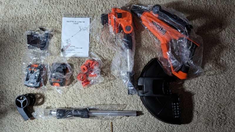 VARSK 12 Inch 20V Cordless Weed Wacker with Automatic Line Feed, 2 in 1 String Trimmer and Edger, Includes 2 X 2.0Ah Batteries/1 X Charger/6 X Replacement Spools, Weed Eater for Lawn, Garden, etc customer photo 1