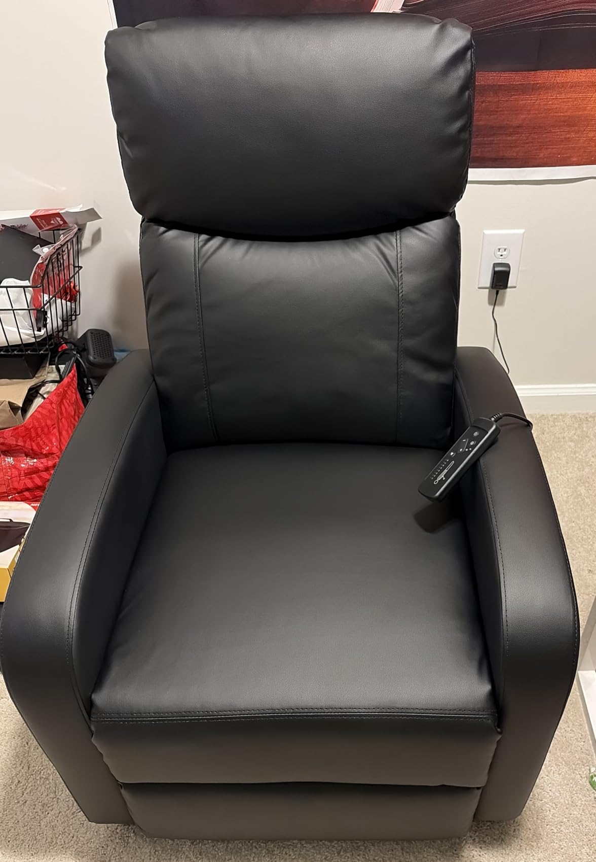 Sweetcrispy Massage Recliner Chair for Adults, Adjustable Home Theater Seating with Lumbar Support for Living Room, Modern Fabric Reclining, Grey customer photo 2