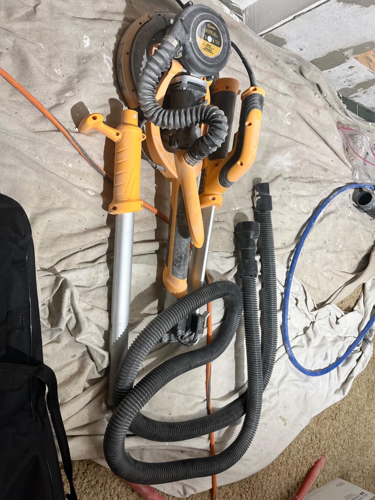 Drywall Sander, 950W 8.5A Electric Drywall Sander with Vacuum Dust Collector, 9 Variable Speed 800-2100RPM, Foldable & Extendable Handle, Wall Sander for Popcorn Ceiling, Drywall Pole Sander customer photo 1